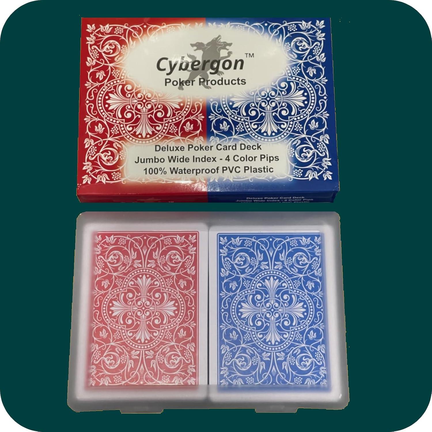 Baraja de Póker Jumbo Cybergon - 2 Barajas Impermeables 63x88mm