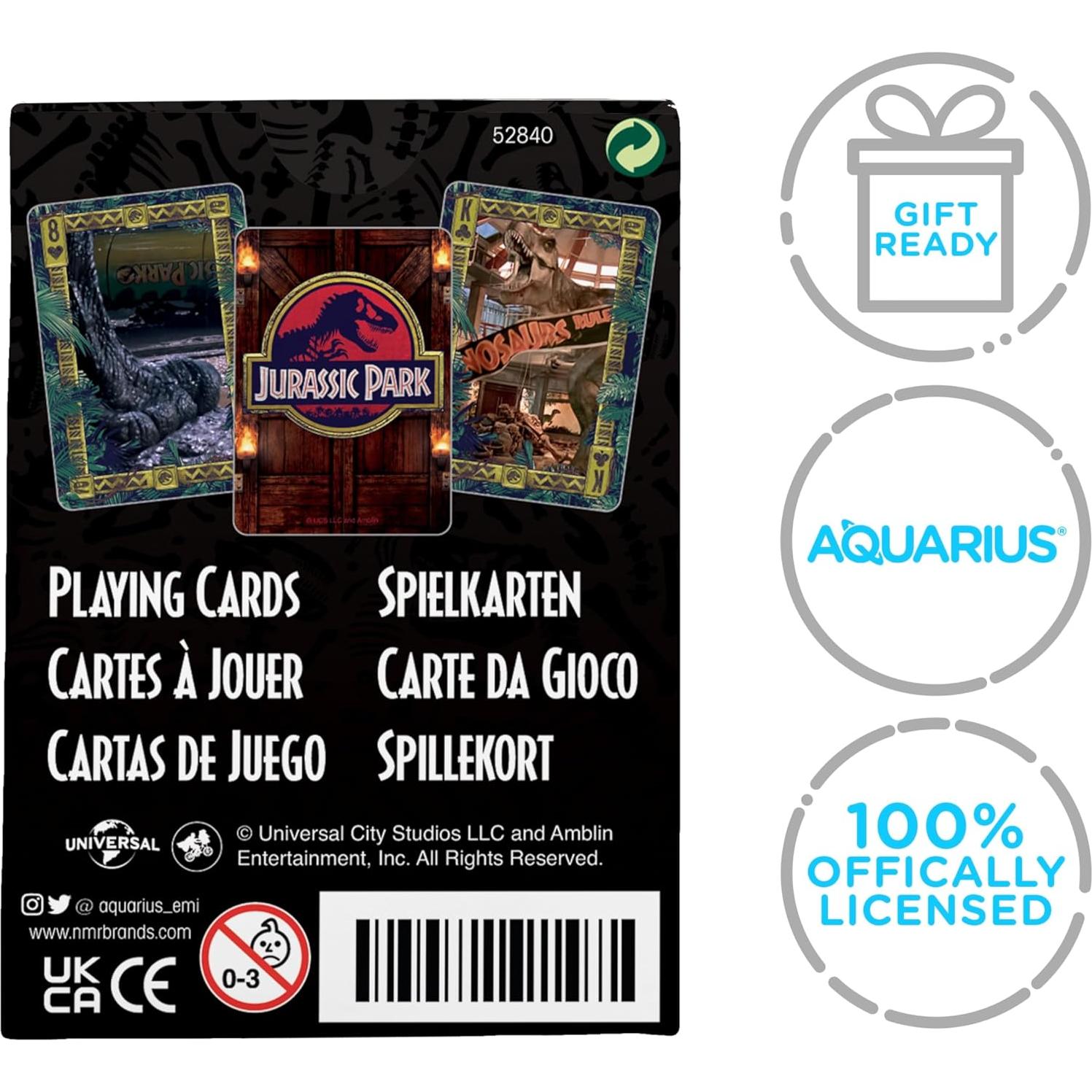 Baraja de Cartas Jurassic Park AQUARIUS - 54 Cartas Temáticas