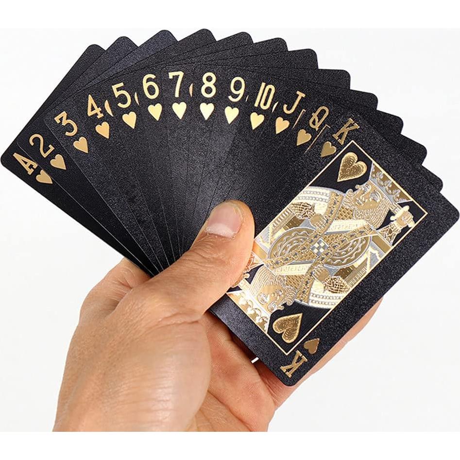 Paquete de 2 Barajas de Cartas de Póker Calavera Negra - Impermeables