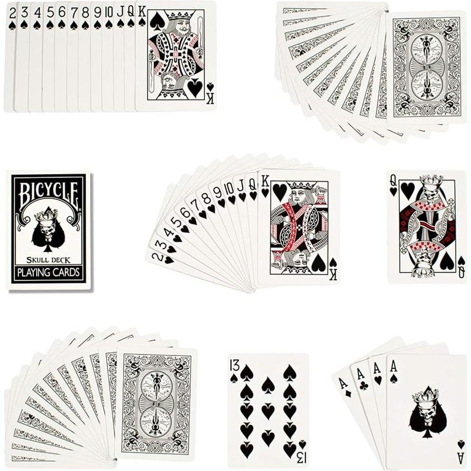 Baraja de Jugar Bicycle Skull con 4 Cartas de Magia