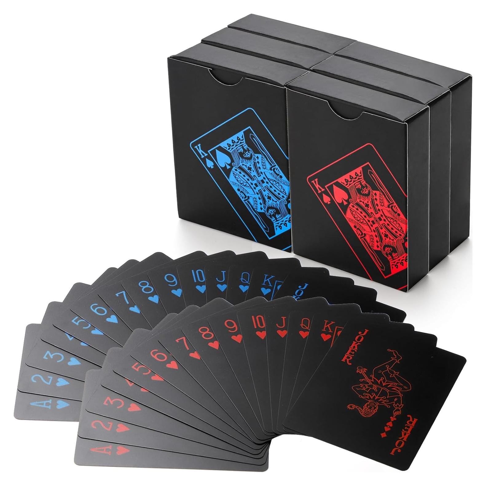 6 Barajas de Cartas de Poker Impermeables Pumtus - PVC Estándar