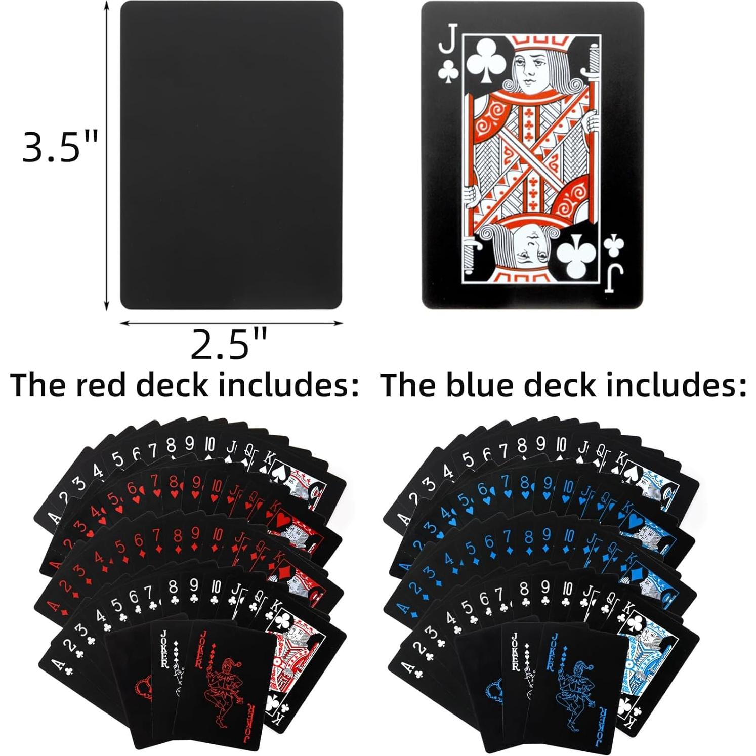 6 Barajas de Cartas de Poker Impermeables Pumtus - PVC Estándar