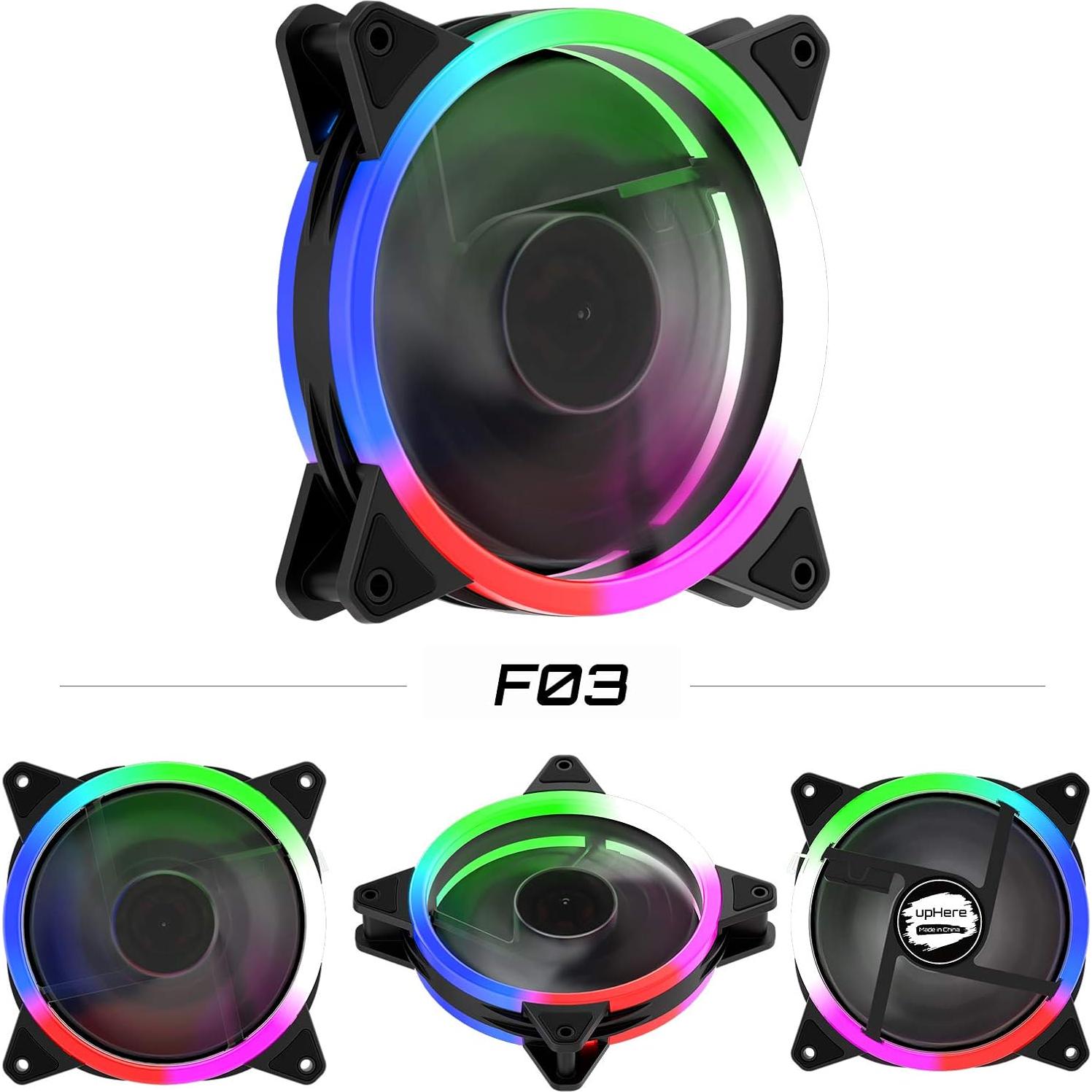 Ventilador LED 120mm upHere Silencioso RGB Triple Pack
