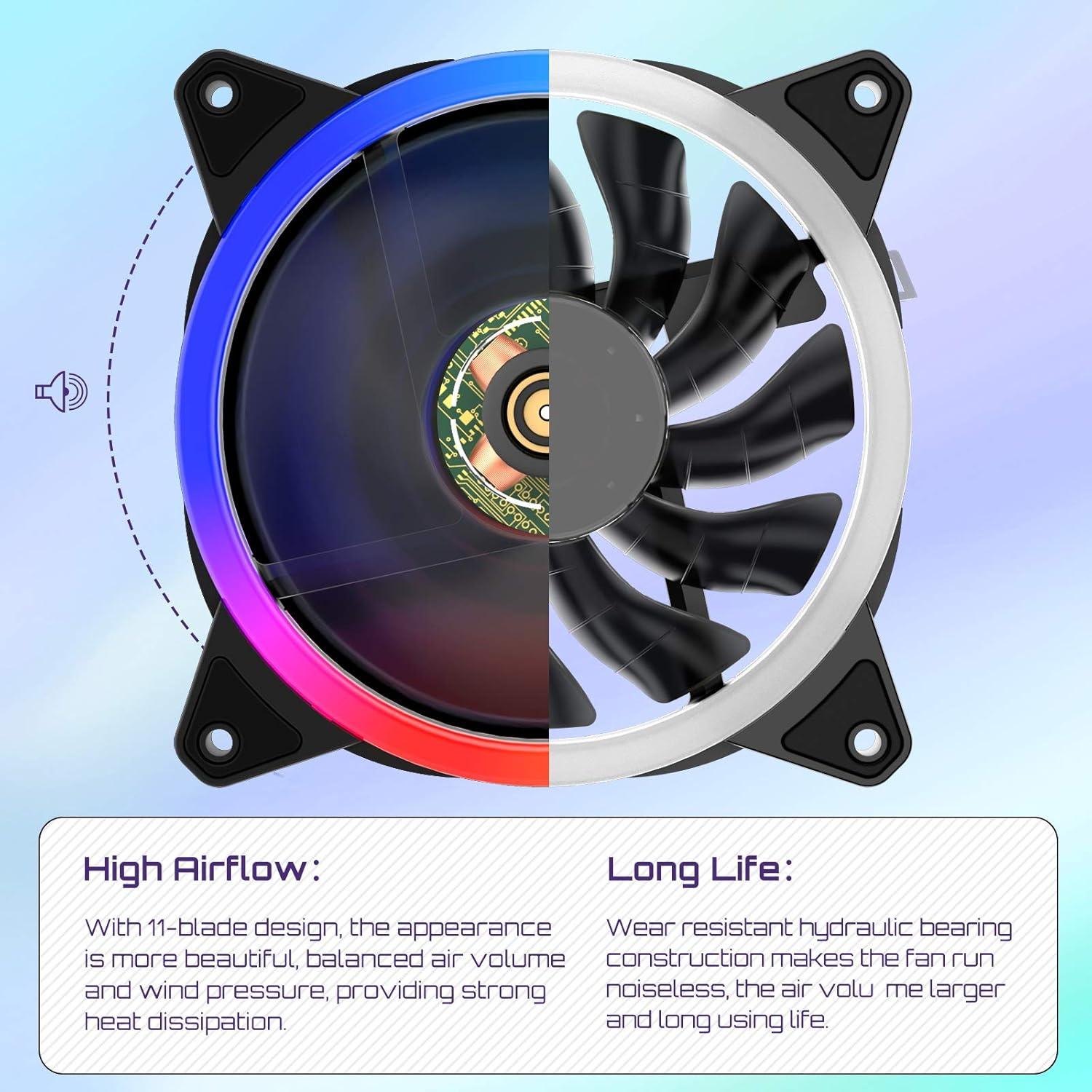 Ventilador LED 120mm upHere Silencioso RGB Triple Pack