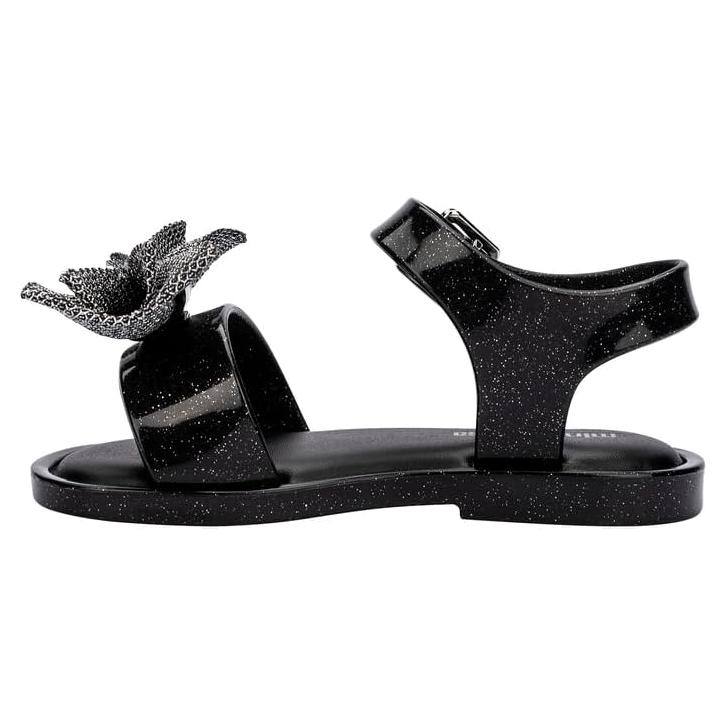 Sandalias Mini Melissa Mar para Niñas - Brillo Negro 22.6cm