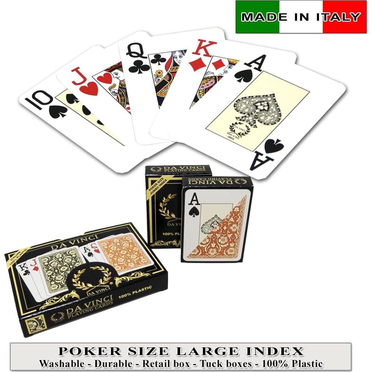 Barajas de Juego de Plástico Da Vinci Venezia Set 2 Jumbo