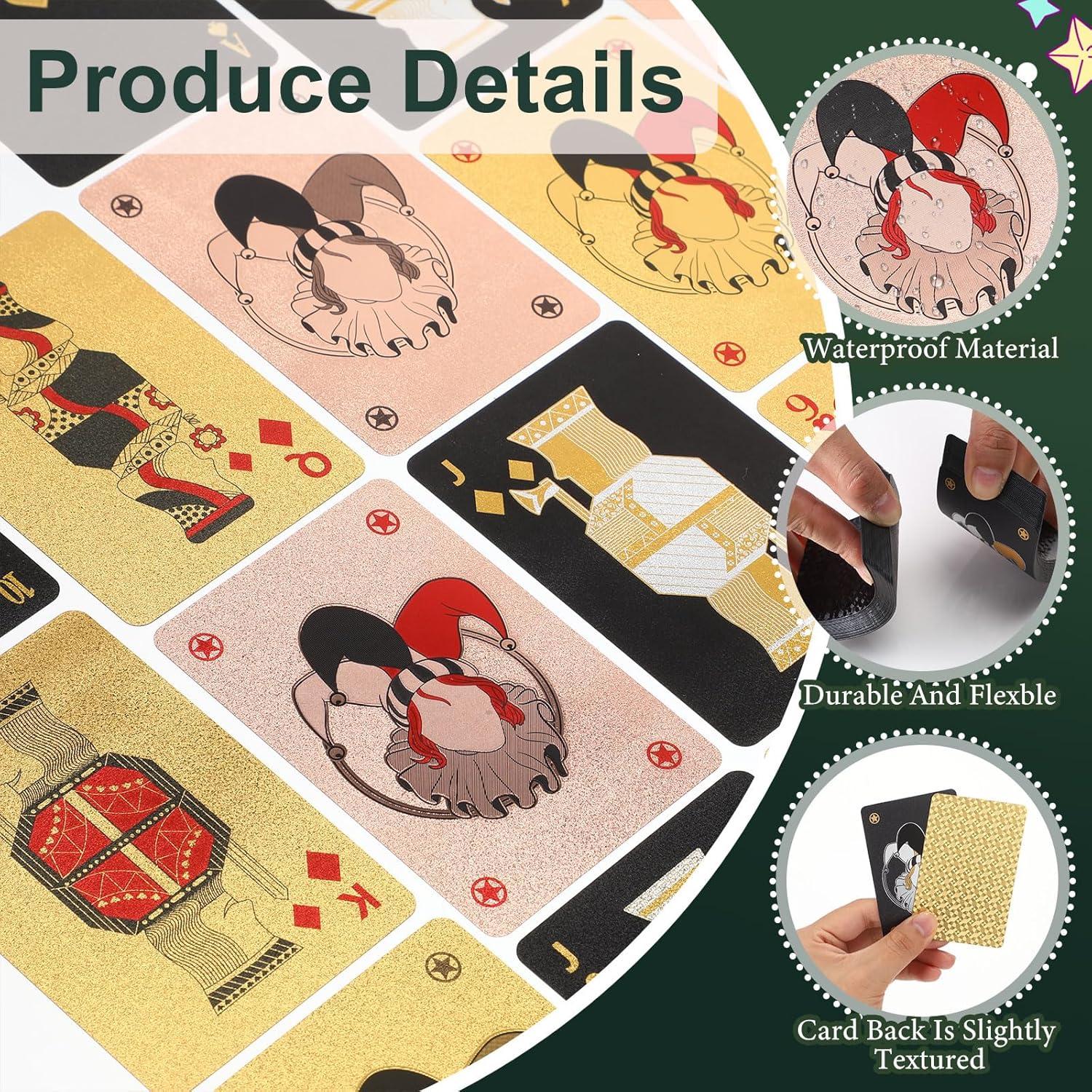 Zubebe 12 Barajas de Cartas Impermeables 54 Cartas - 3 Colores