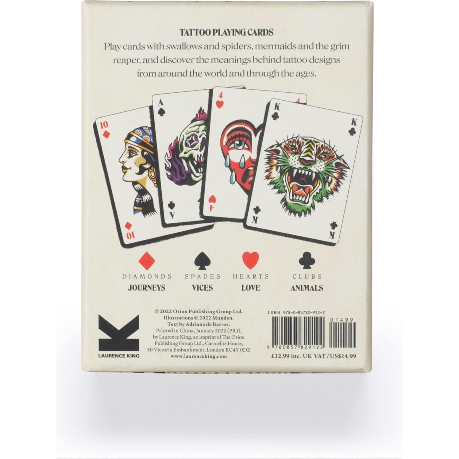 Mazo de Cartas Tattoo Laurence King - 54 Cartas con Folleto