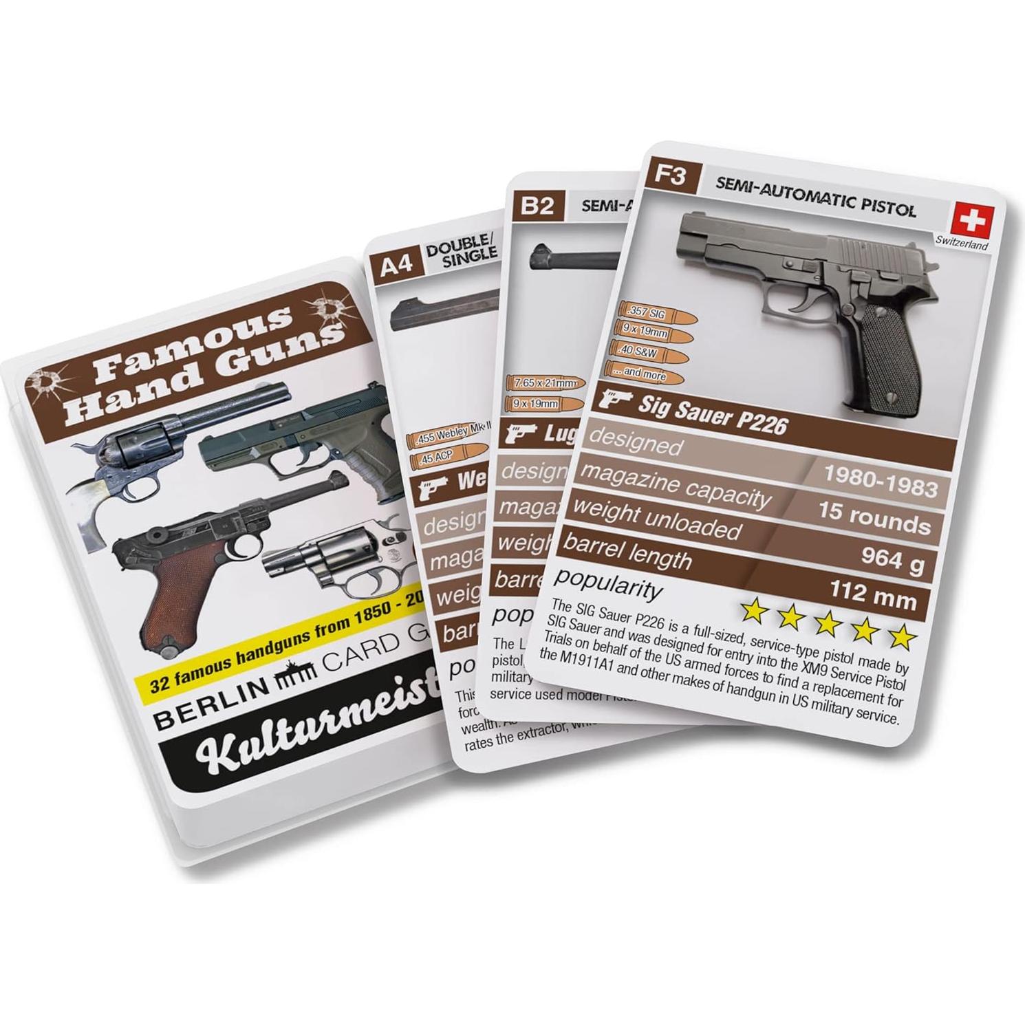 Juego de Cartas de Armas Kulturmeister - 32 Cartas Históricas