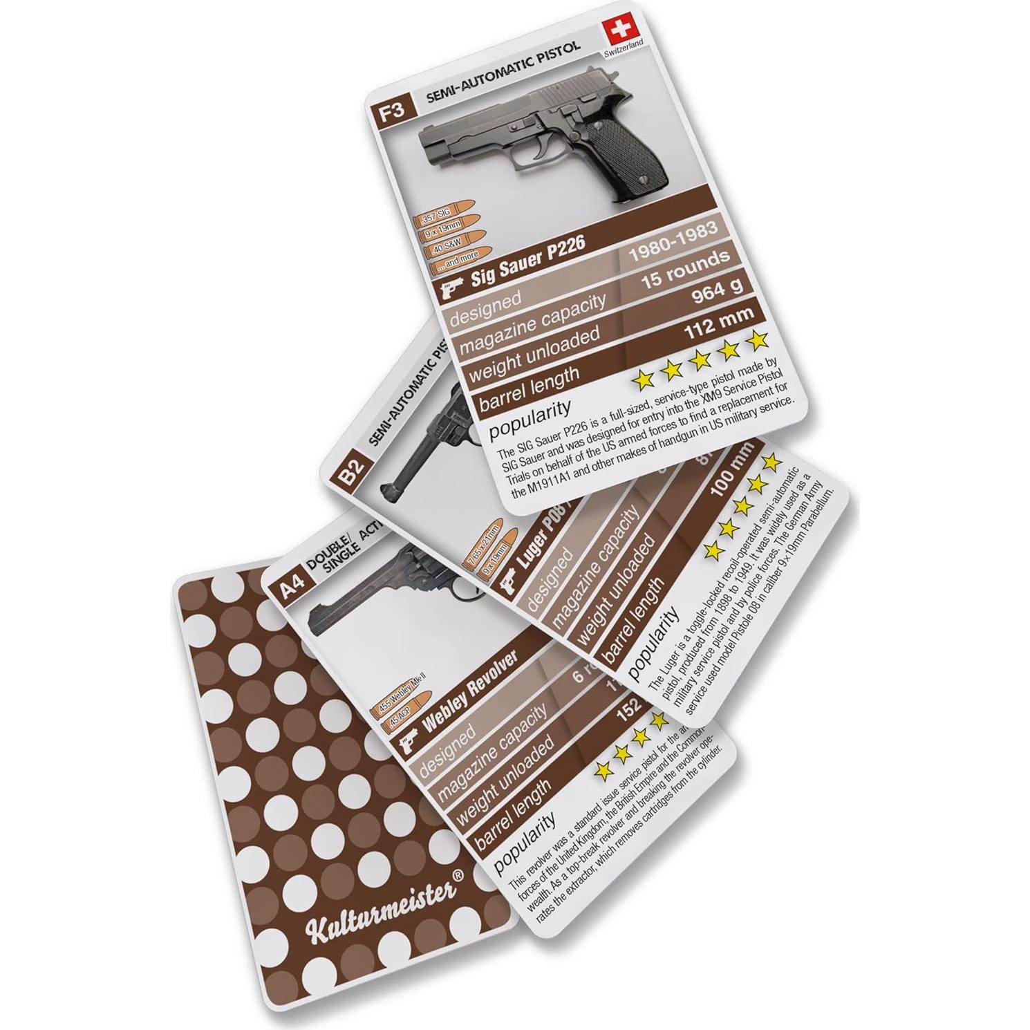 Juego de Cartas de Armas Kulturmeister - 32 Cartas Históricas