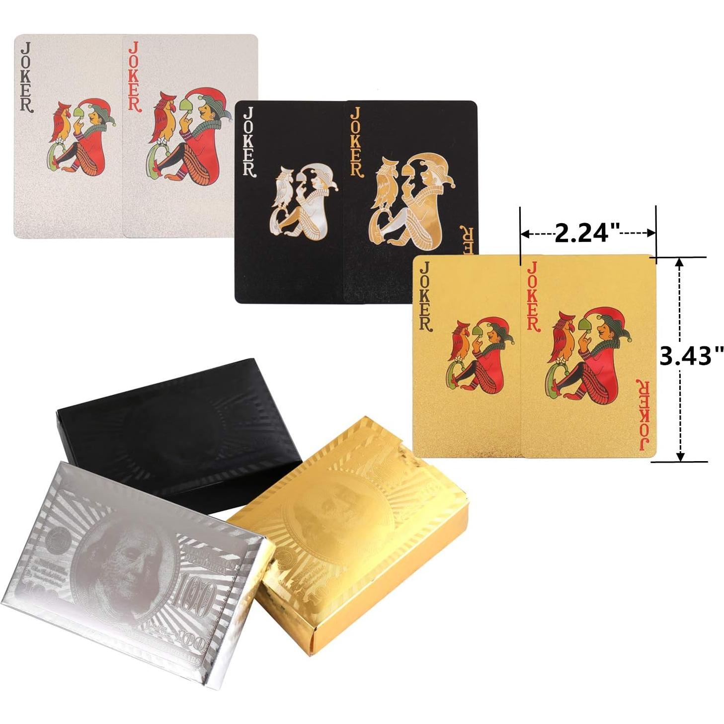 Yopay 6 Barajas de Cartas Impermeables de Lujo 24K