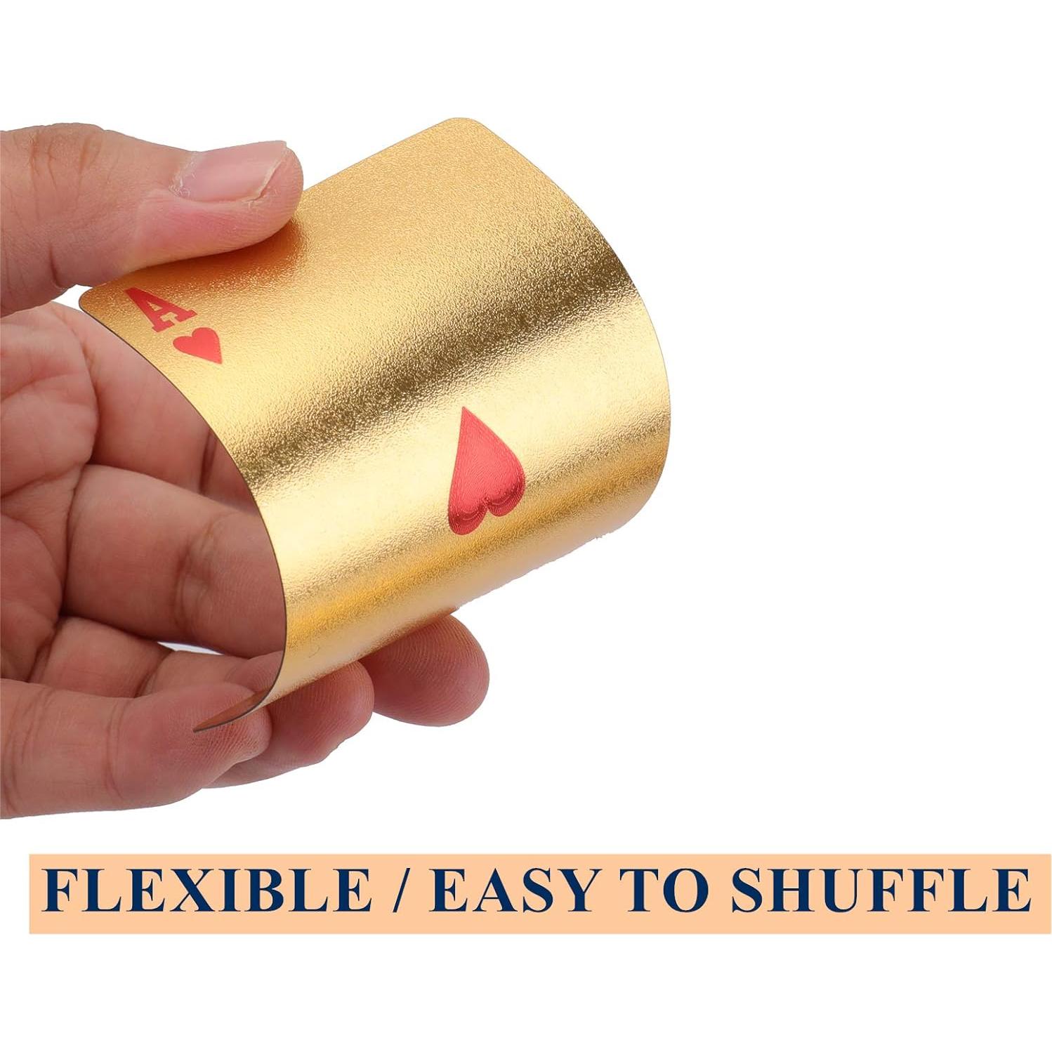 Yopay 6 Barajas de Cartas Impermeables de Lujo 24K