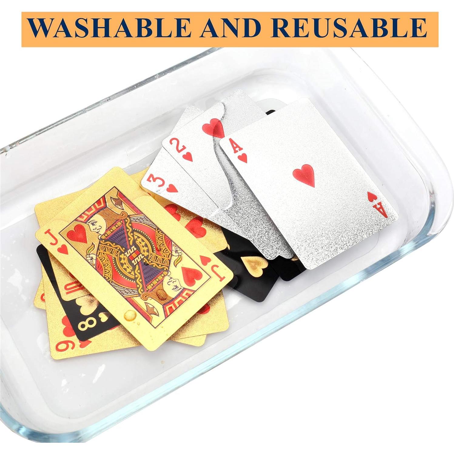 Yopay 6 Barajas de Cartas Impermeables de Lujo 24K