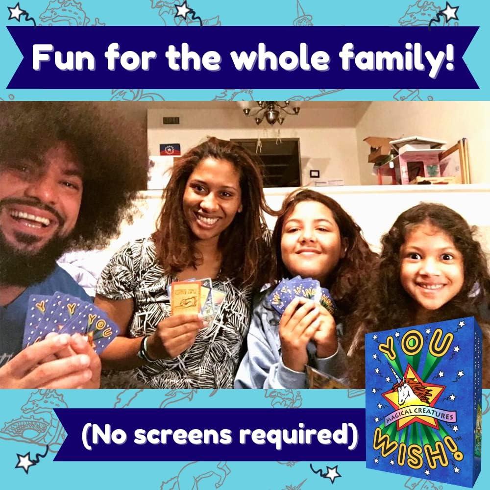 You Wish! Go Fish Card Game - 3-in-1 Family Card Game for Kids and Adults, Great for Family Night, Fun for All Ages Magical Creatures
