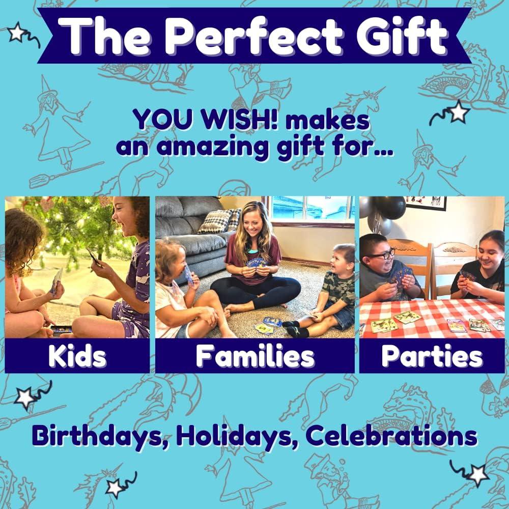 You Wish! Go Fish Card Game - 3-in-1 Family Card Game for Kids and Adults, Great for Family Night, Fun for All Ages Magical Creatures