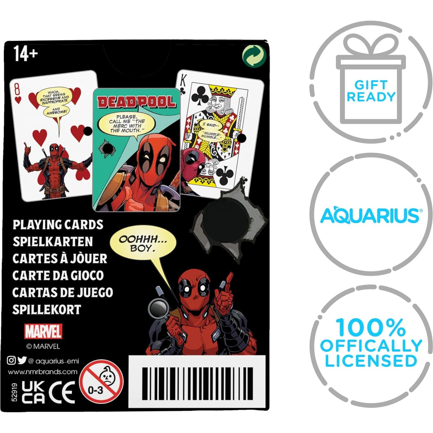Baraja de Cartas Deadpool AQUARIUS - Juego Familiar Temático