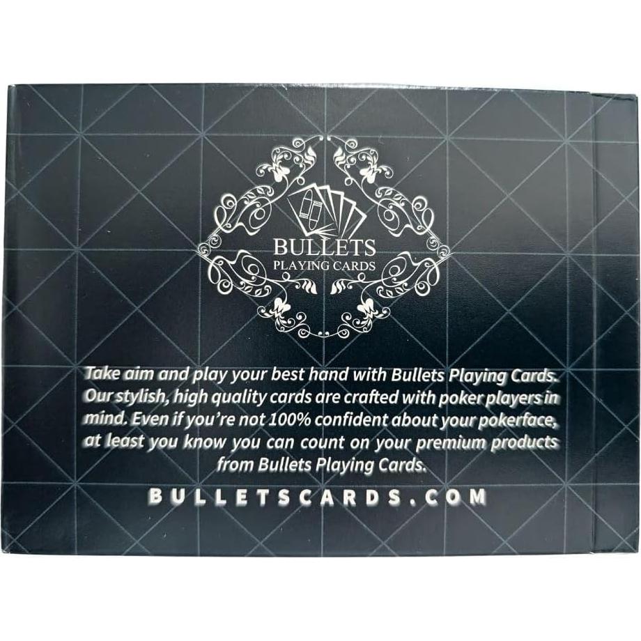 Cartas de Juego Bullets Paulie, 2 Barajas Impermeables Poker