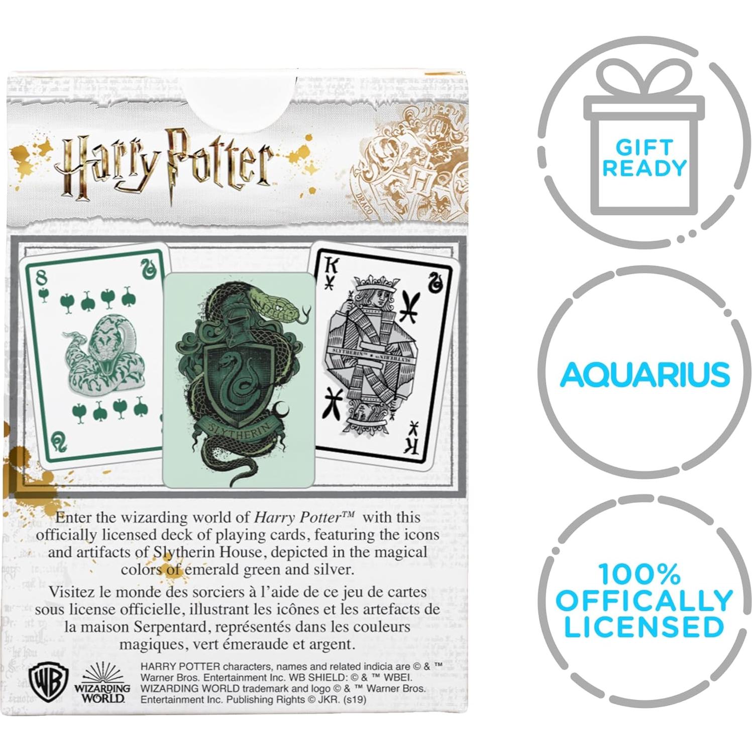 Baraja de Cartas Harry Potter Slytherin AQUARIUS 54 Piezas