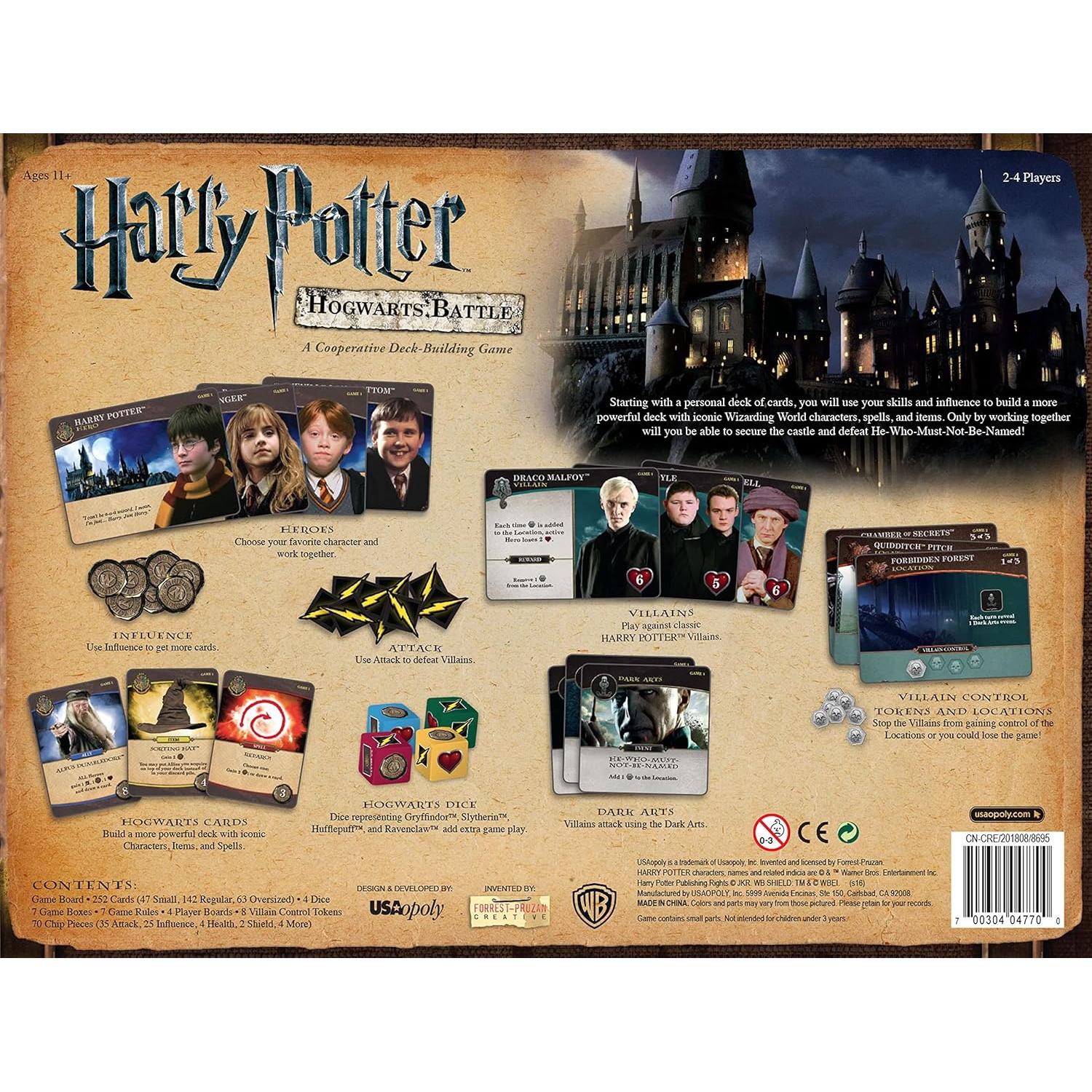Juego de Cartas Cooperativo Harry Potter Hogwarts Battle - USAOPOLY
