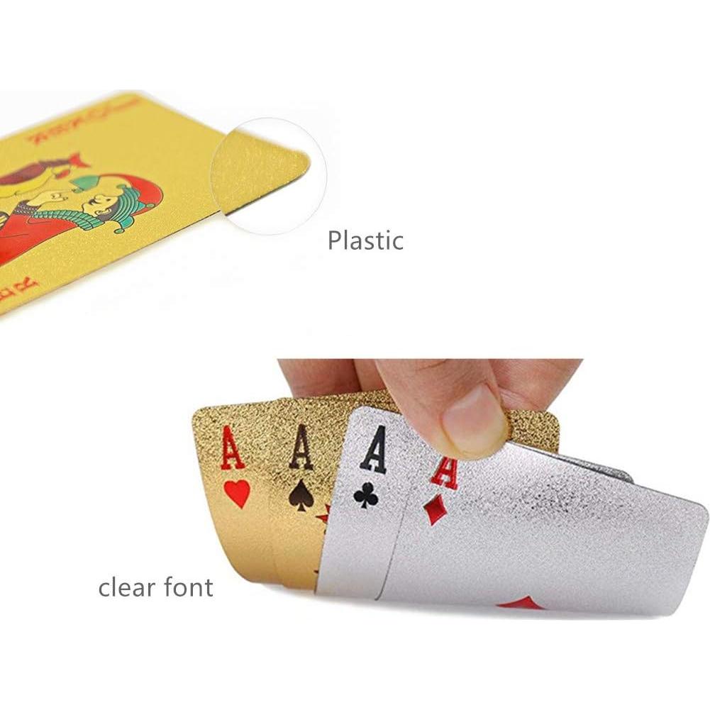 Paquete de 2 Barajas de Cartas de Póker Diamante Oro Plata