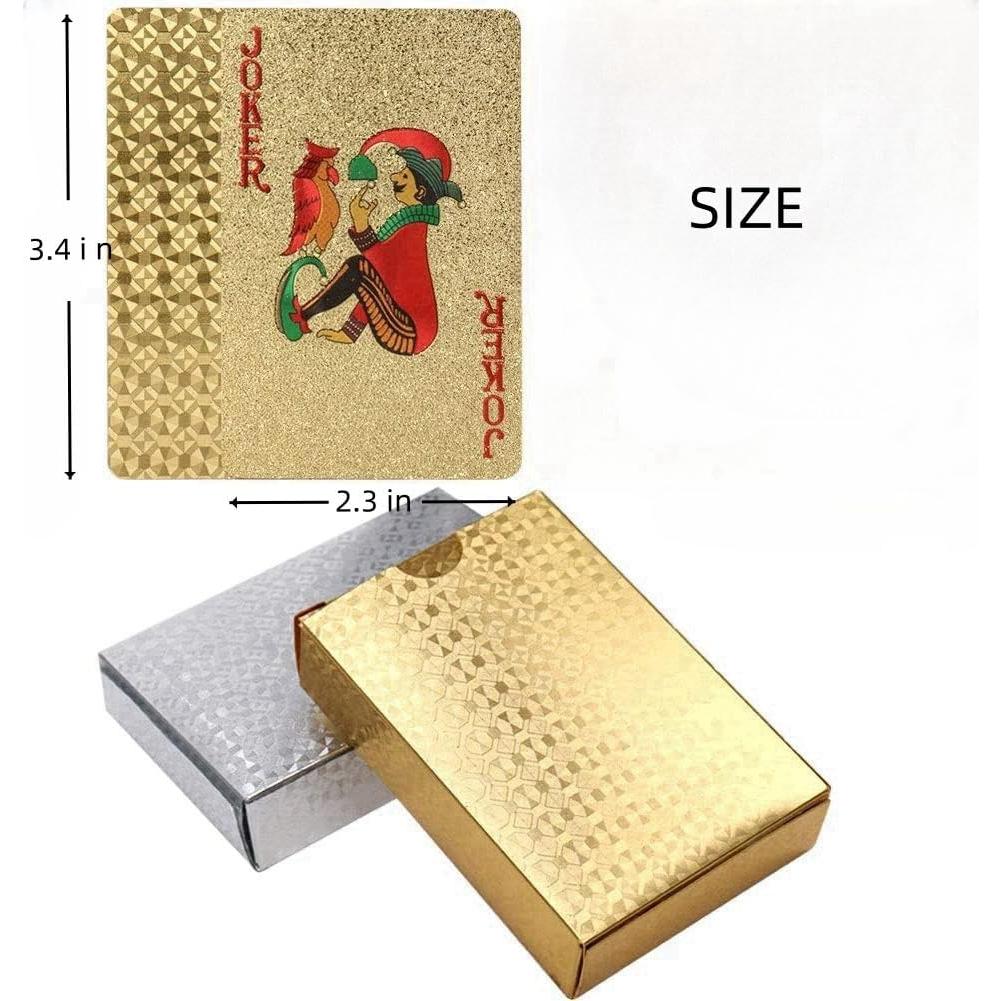 Paquete de 2 Barajas de Cartas de Póker Diamante Oro Plata