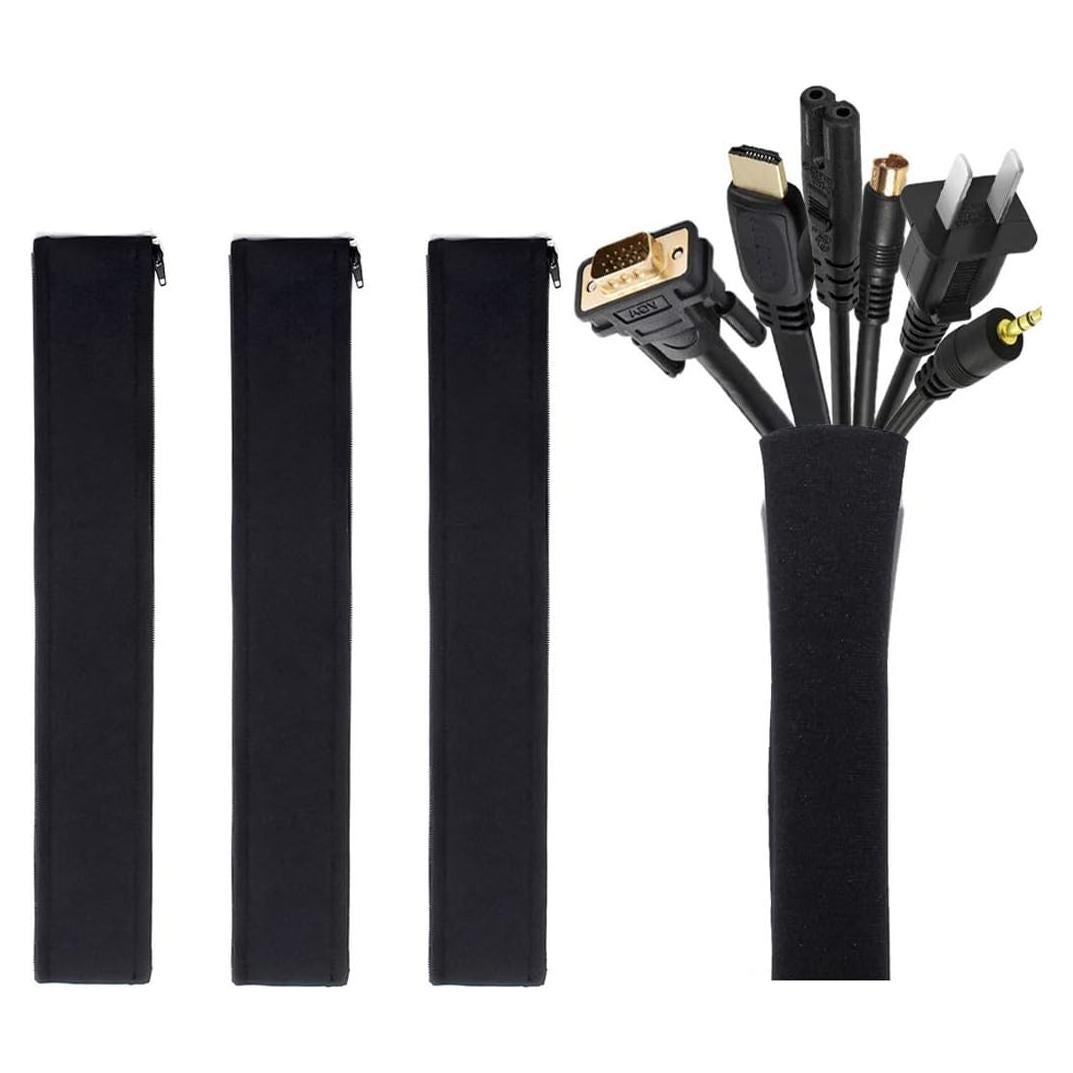 JOTO Paquete de 4 Fundas para Cables 50,8 cm - Negro