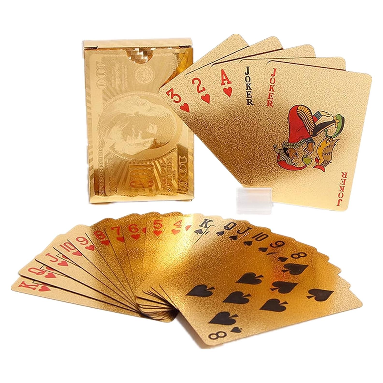 Cartas de Poker Doradas INO Design 5.8x8.9cm Impermeables