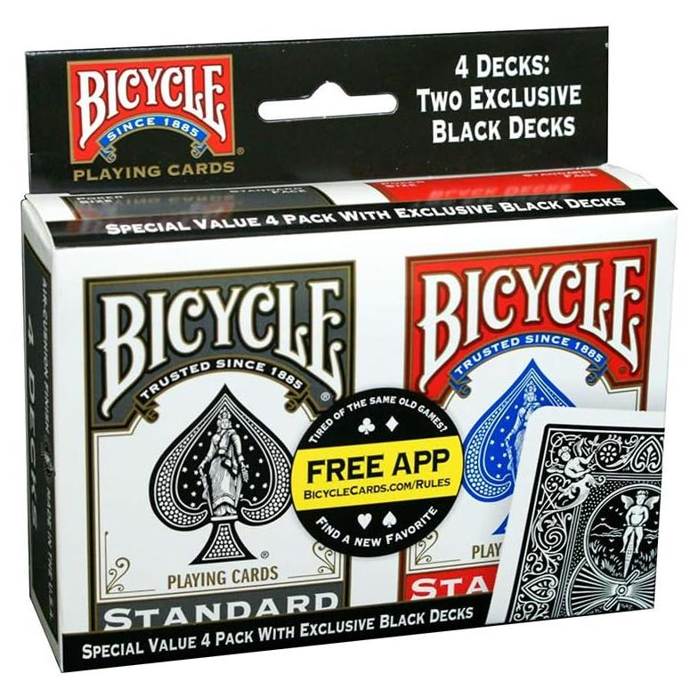 4 Barajas de Cartas Bicycle Rider Back Estándar Póker