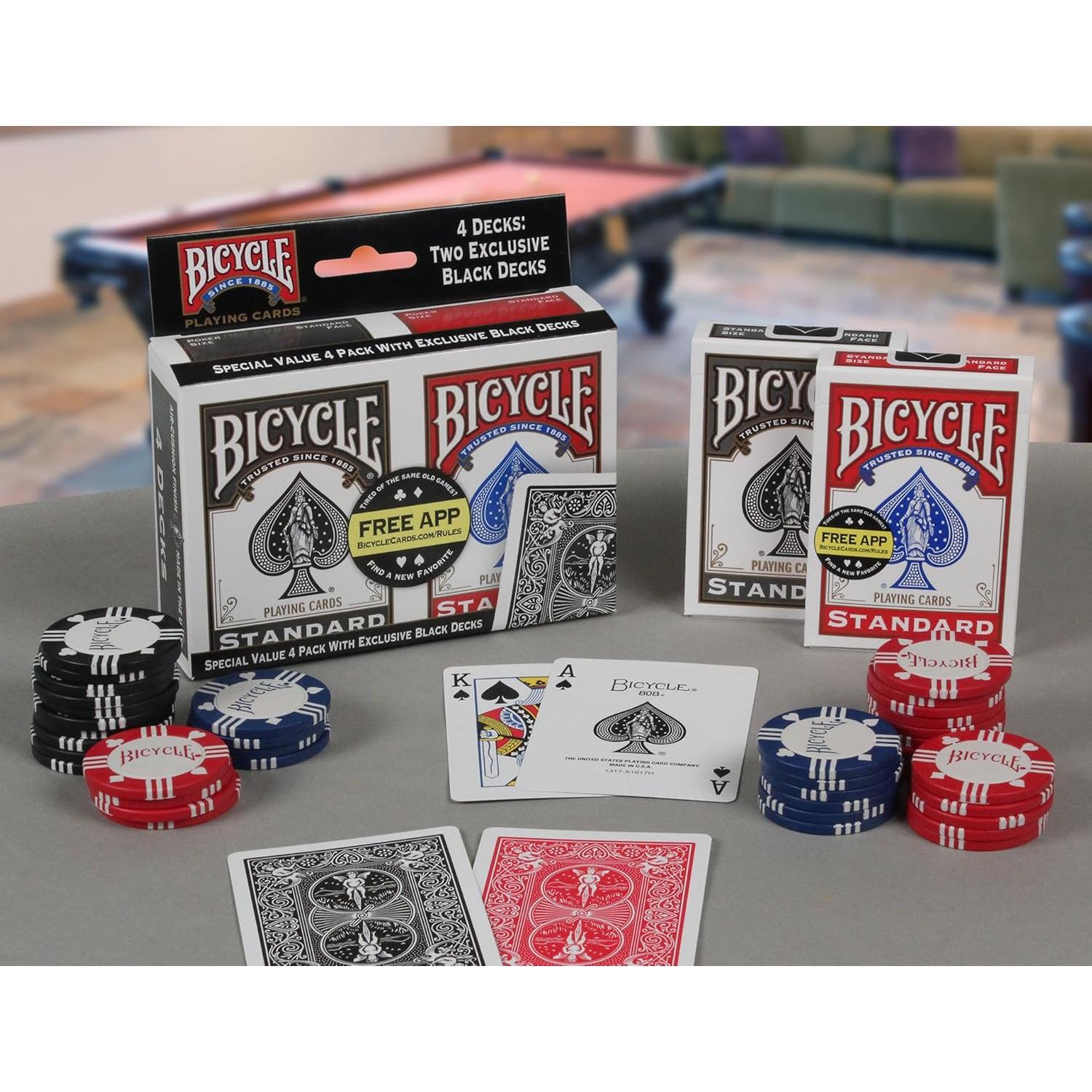 4 Barajas de Cartas Bicycle Rider Back Estándar Póker