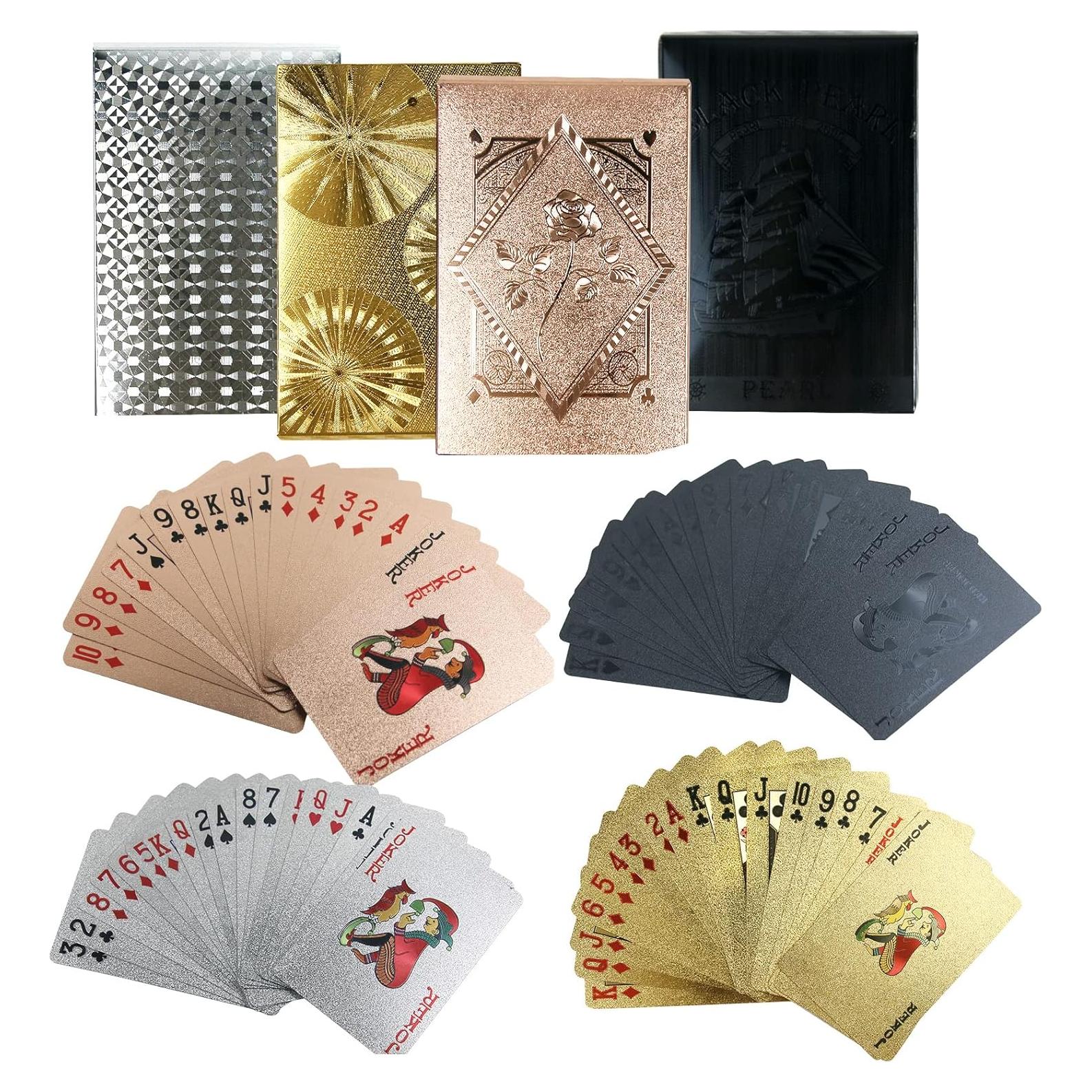 4 Barajas de Cartas de Juego Impermeables FMOACEN - Estándar