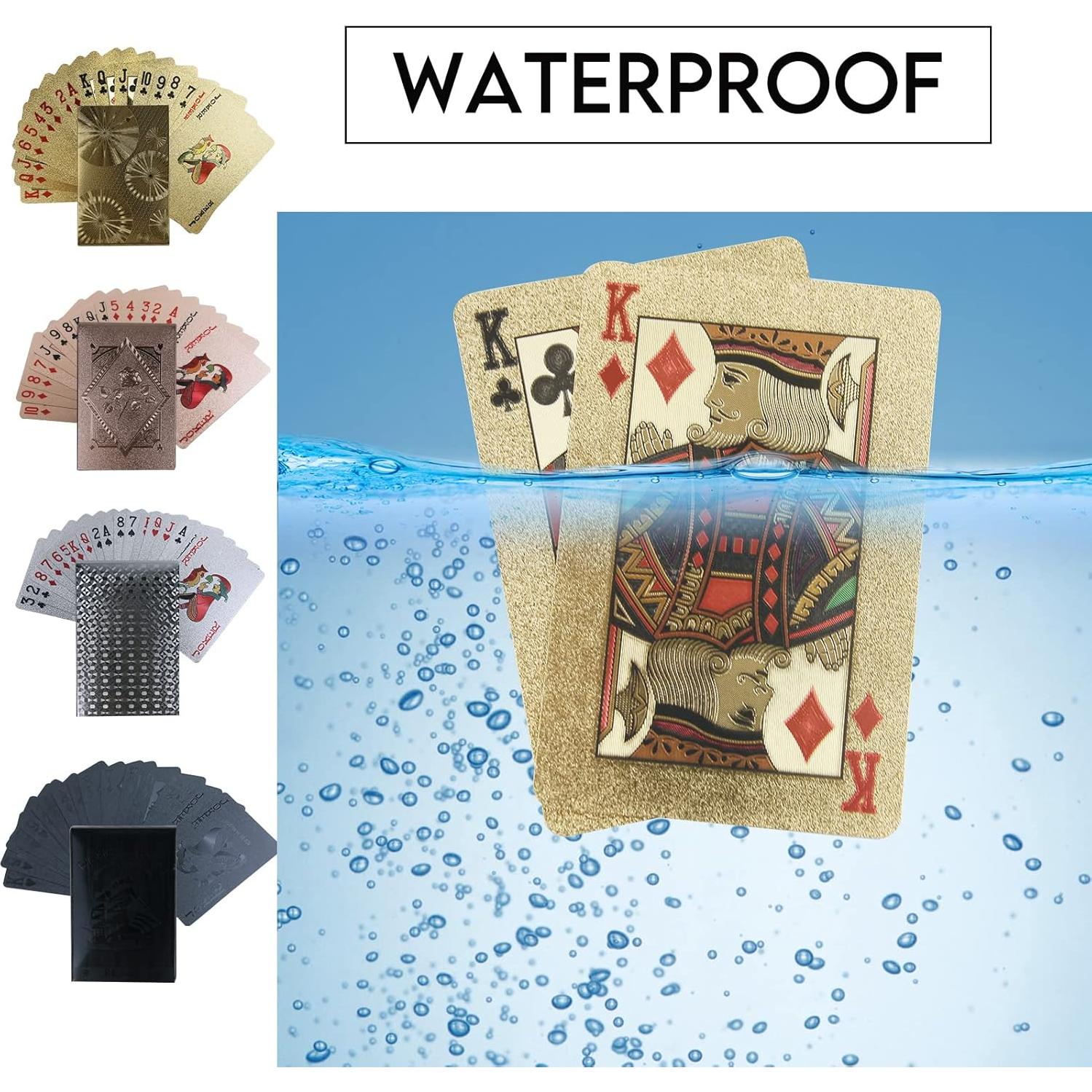 4 Barajas de Cartas de Juego Impermeables FMOACEN - Estándar