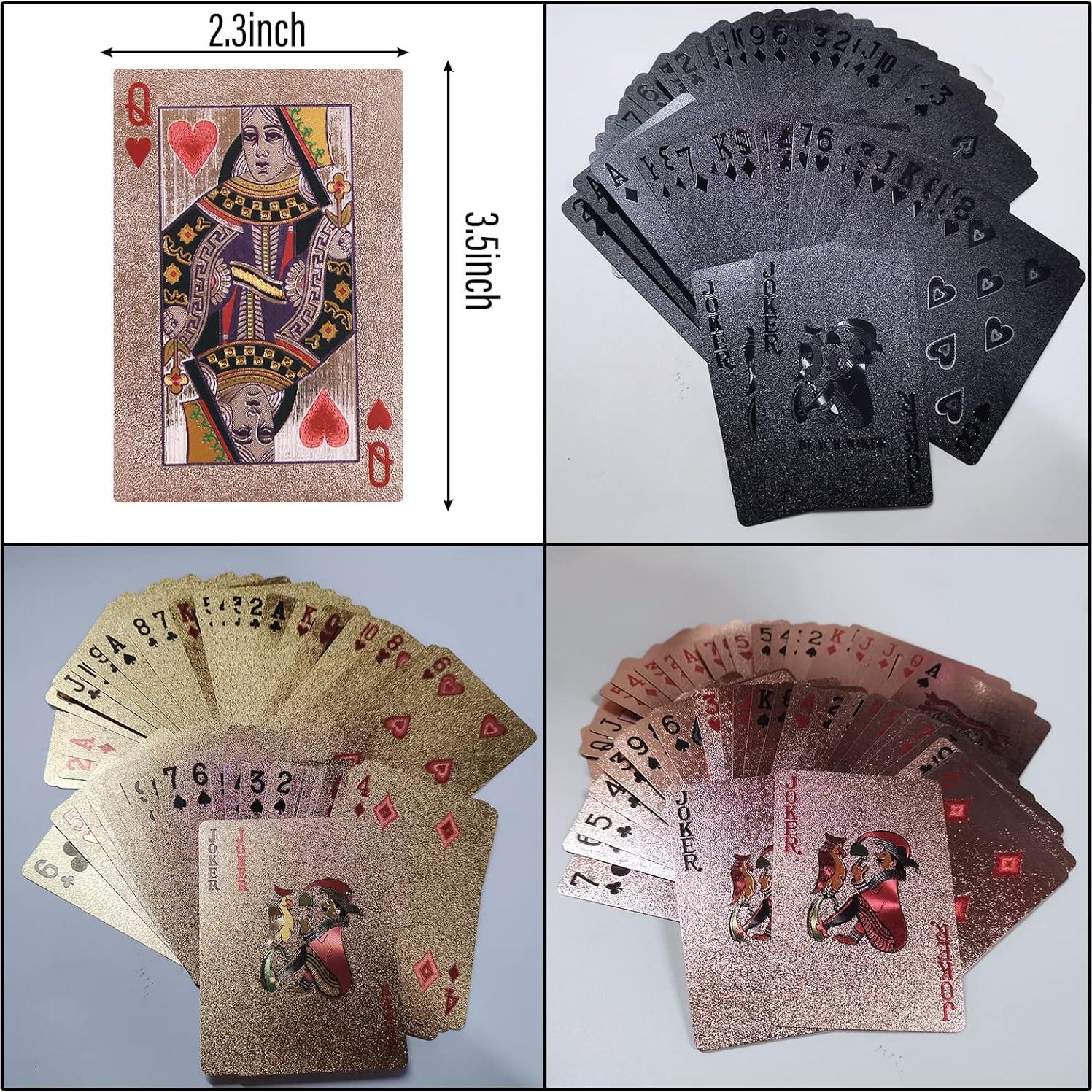 4 Barajas de Cartas de Juego Impermeables FMOACEN - Estándar