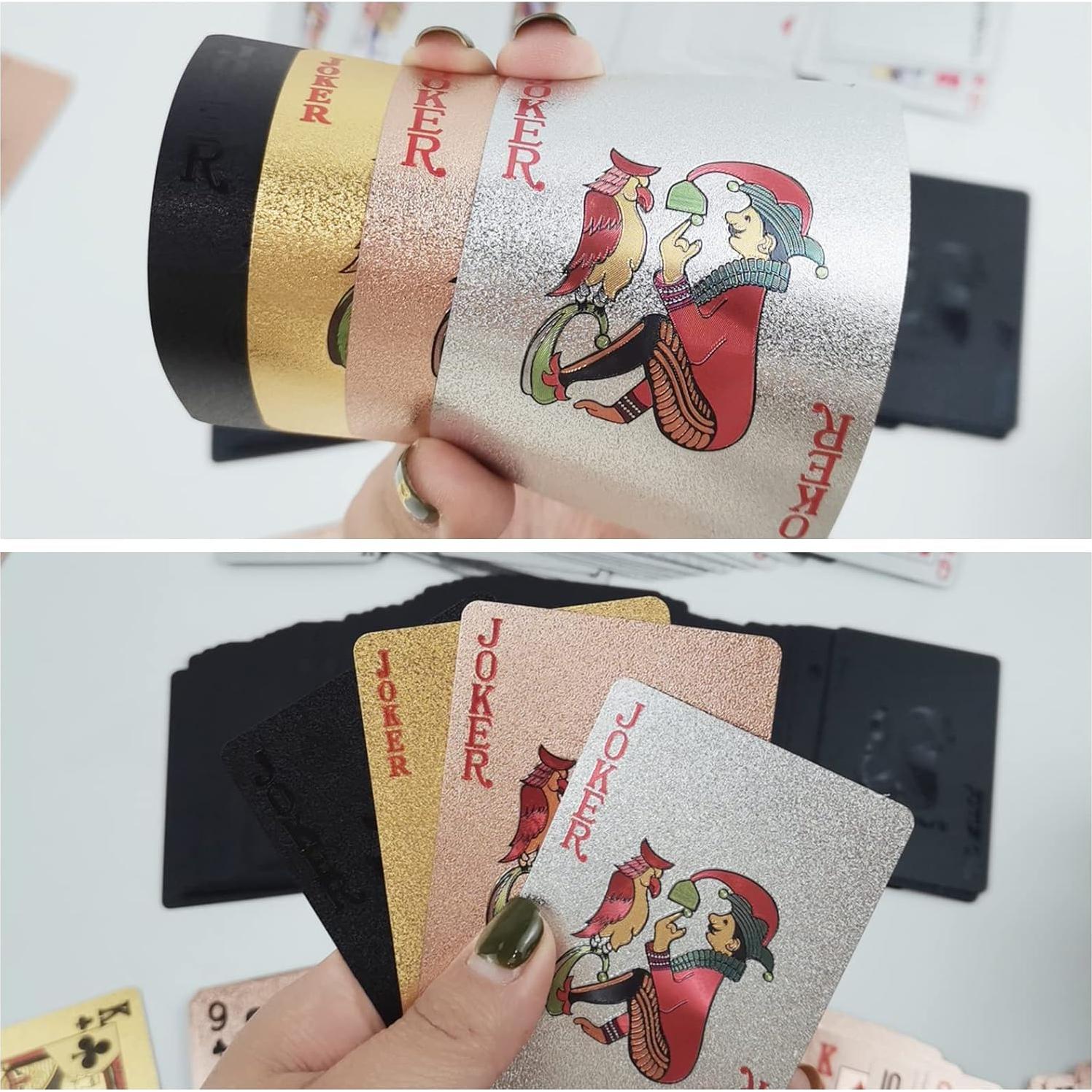 4 Barajas de Cartas de Juego Impermeables FMOACEN - Estándar