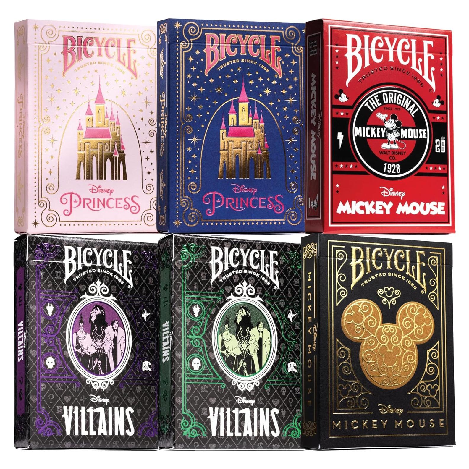 Paquete Coleccionista 6 Barajas Cartas Disney Bicycle