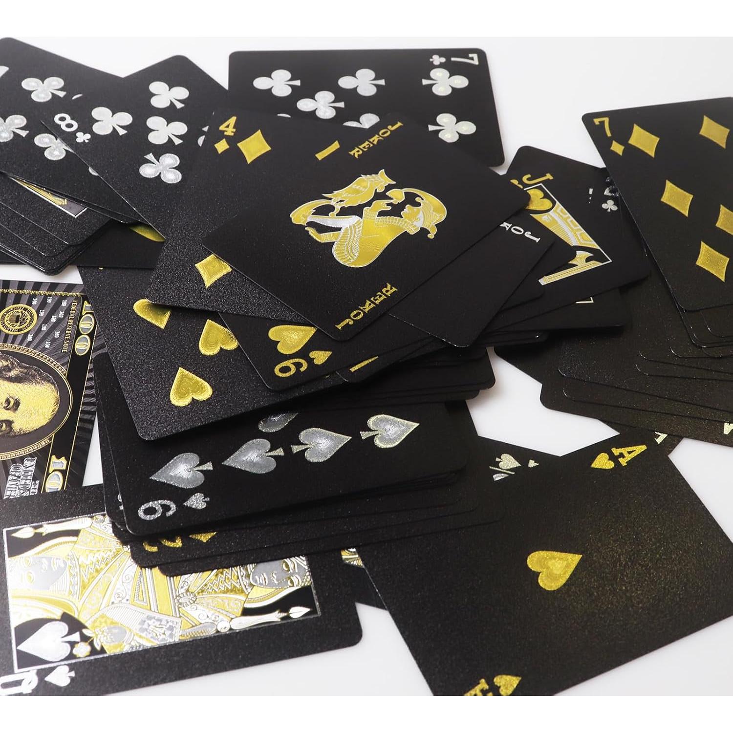 Barajas de Juego Negras con Folio Dorado DIUDIU CAT - Impermeables