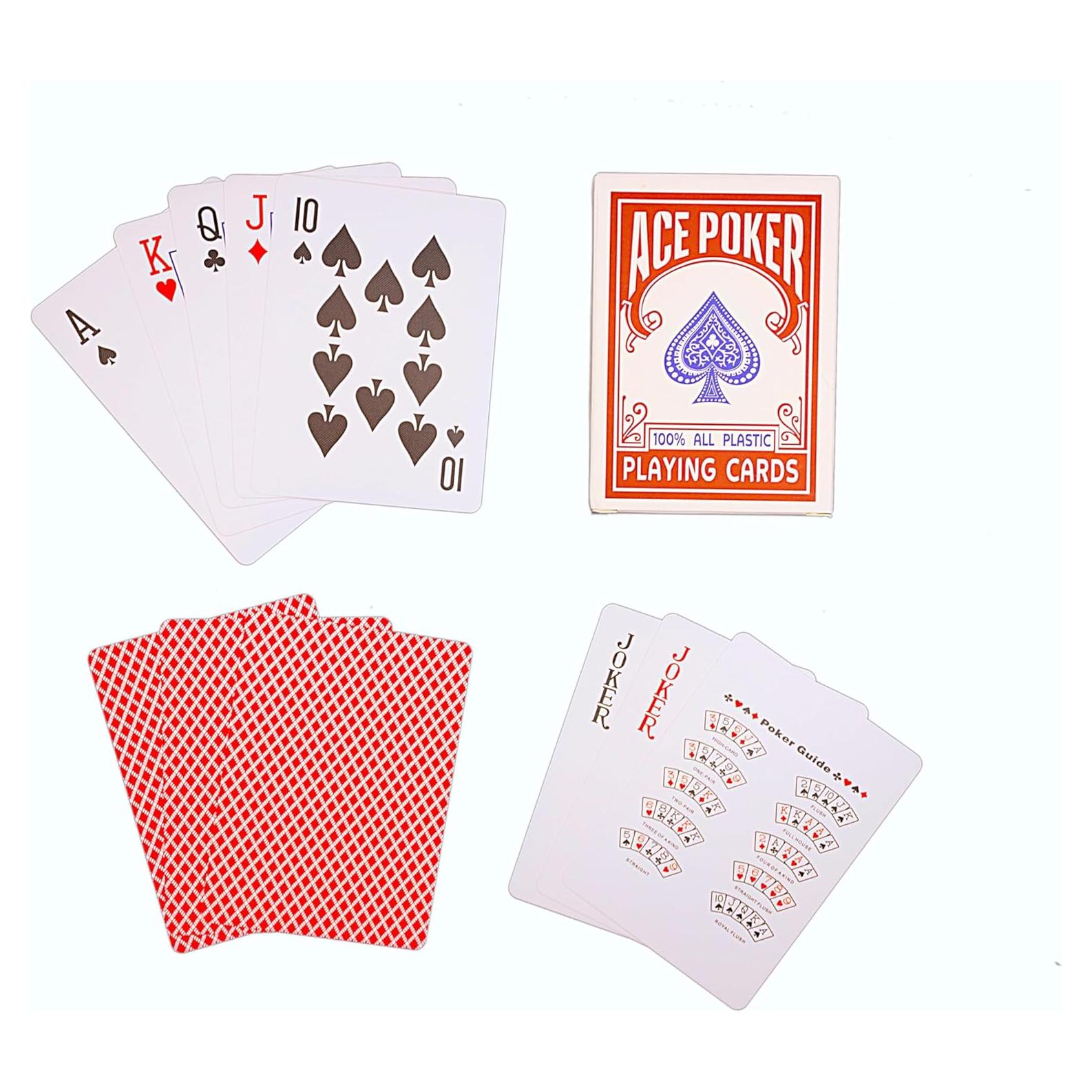 Cartas de Poker Impermeables SKYECO - Baraja Estándar Roja