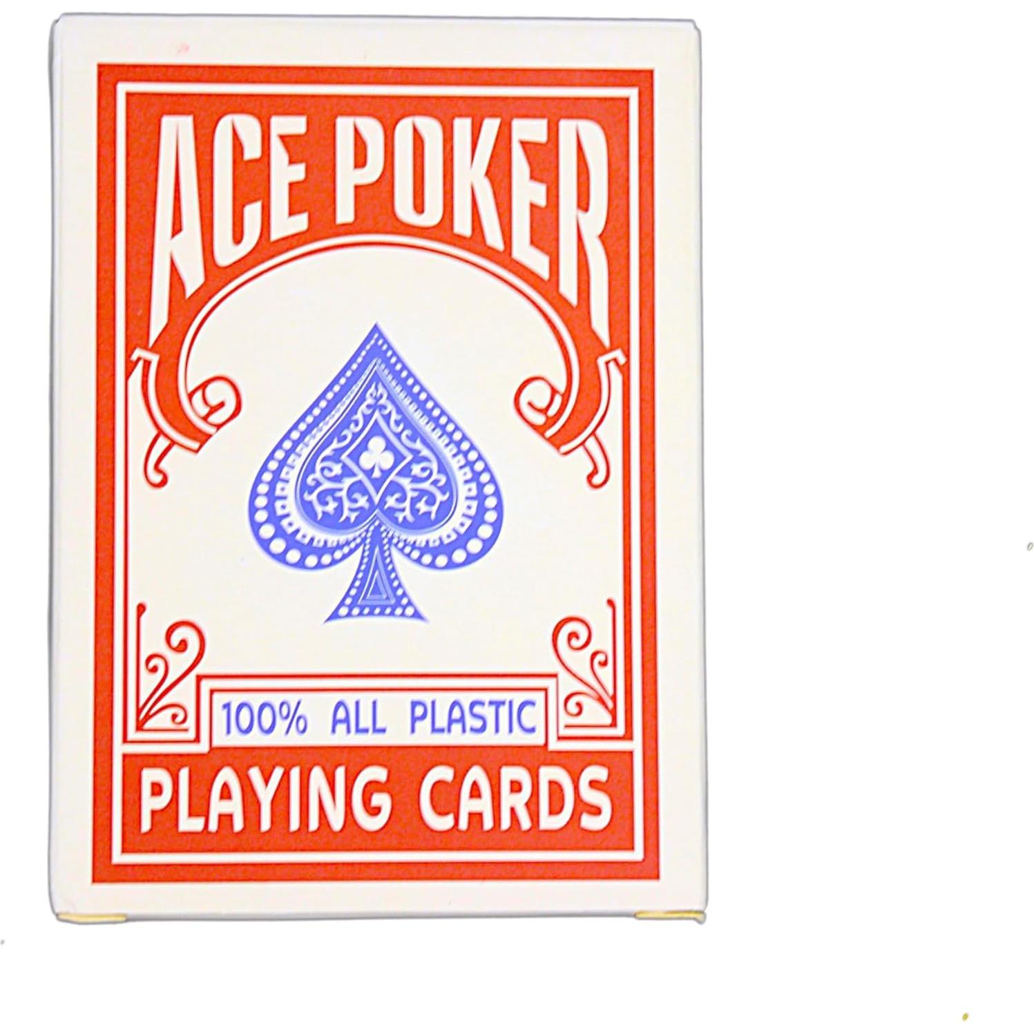 Cartas de Poker Impermeables SKYECO - Baraja Estándar Roja