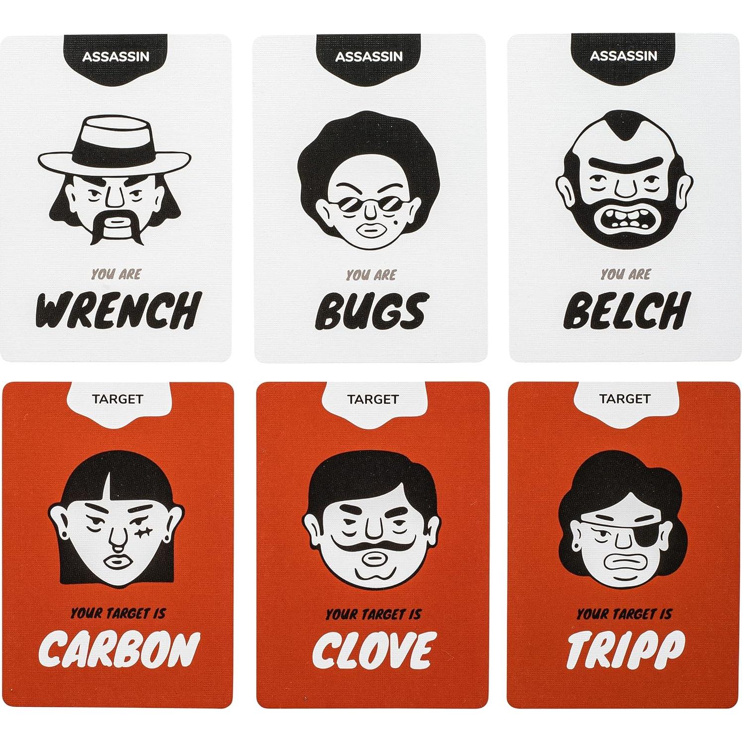 Juego de Fiesta Asesinos de Cartas Fábrica Estelar 3-6 Jugadores