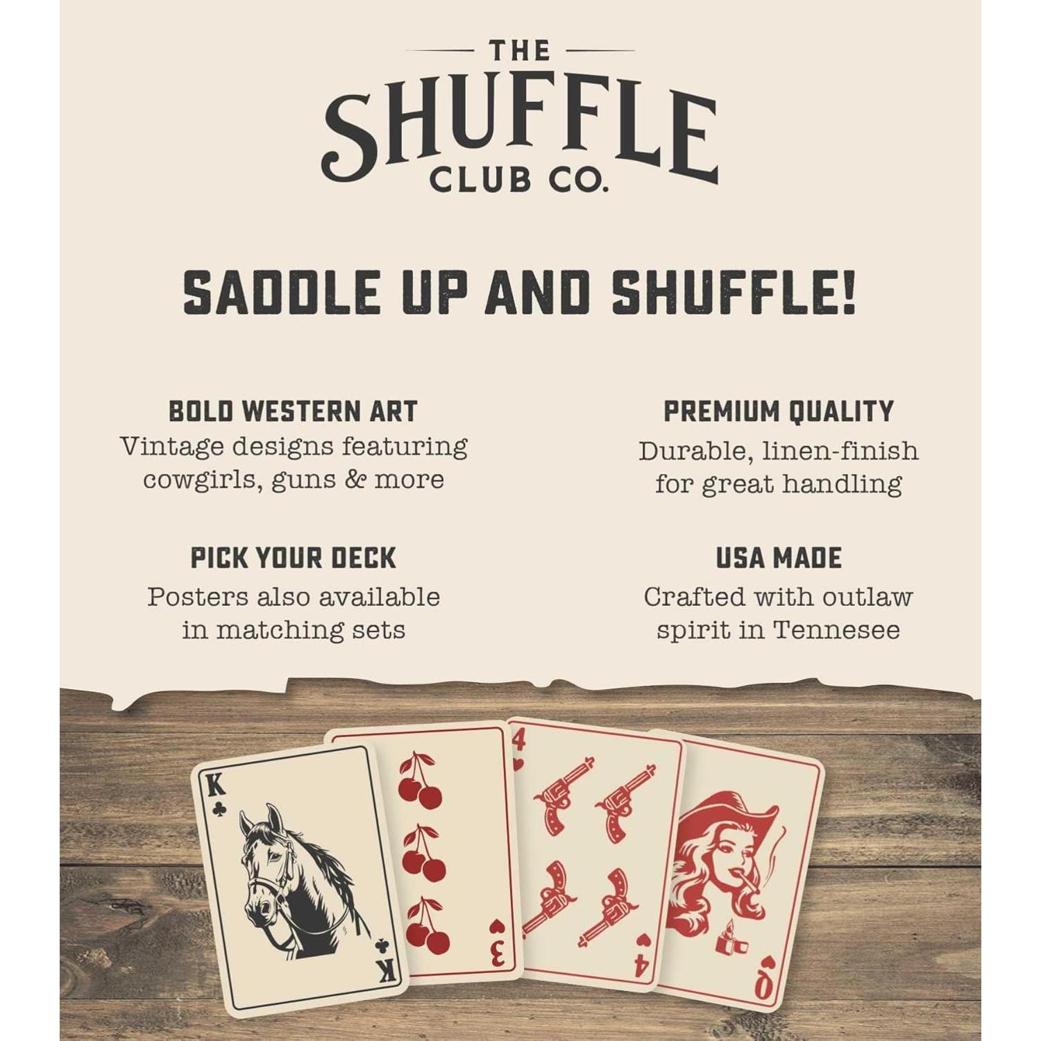 Baraja de Juego Vintage Western Shuffle Club Co - Cartas Personalizadas