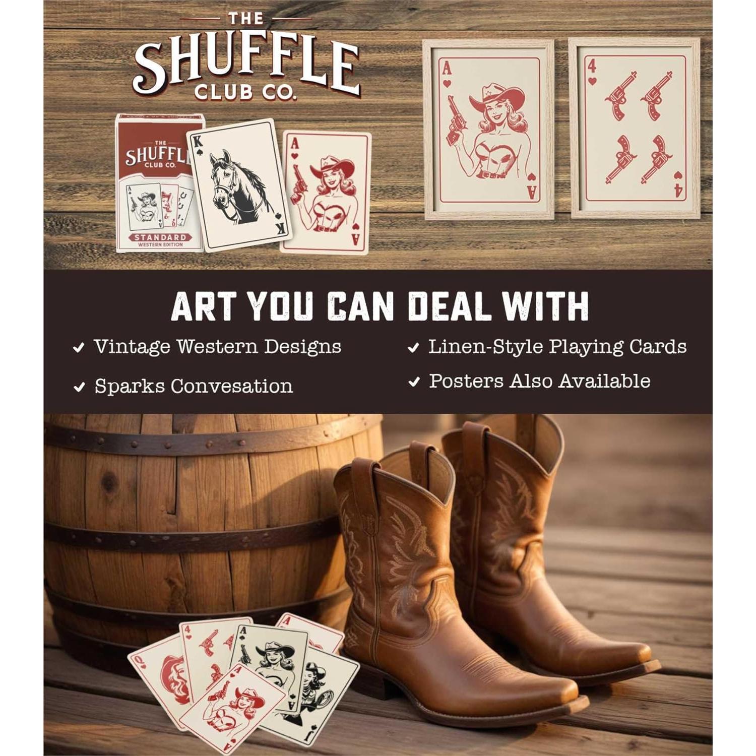 Baraja de Juego Vintage Western Shuffle Club Co - Cartas Personalizadas