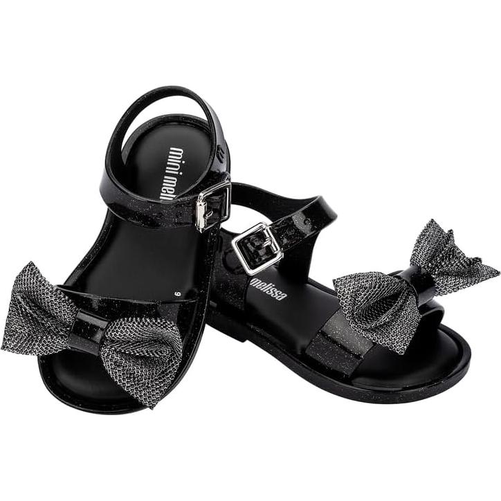 Sandalias Mini Melissa Mar para Niñas - Brillo Negro 22.6cm