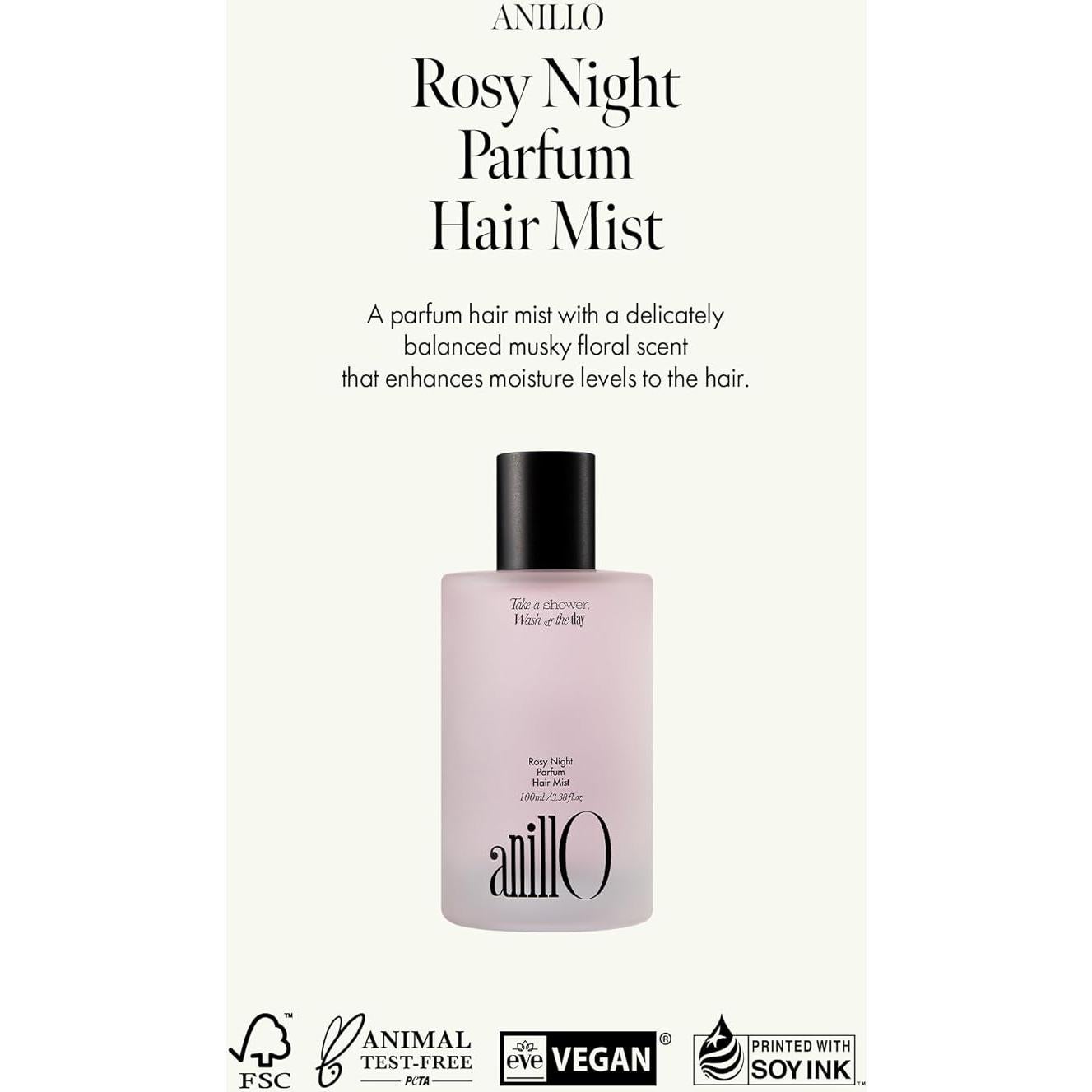 Perfume Capilar Vegano Rosy Night 100ml - Aroma Floral Almizclado