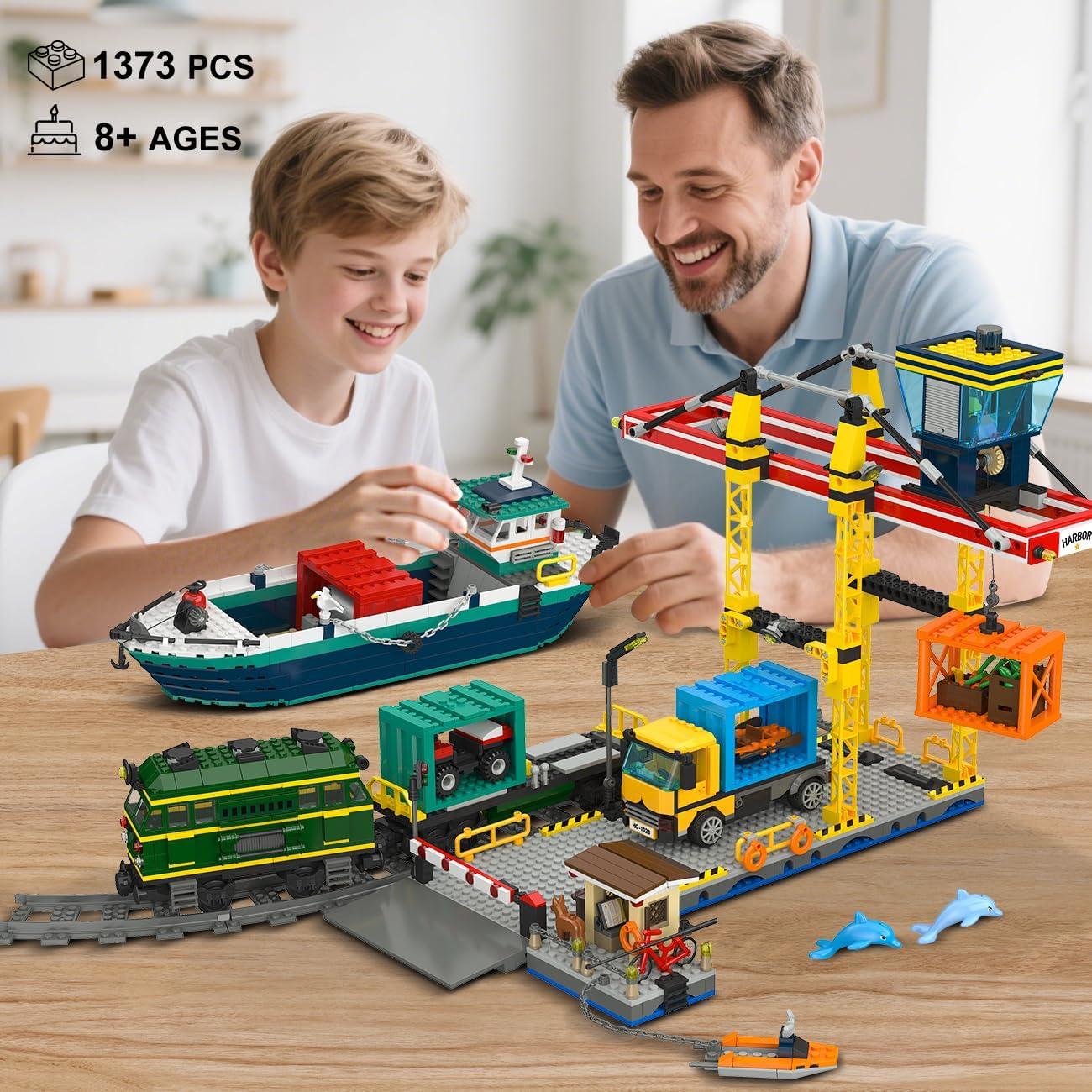 Set de Construcción HOGOKIDS City Wharf con Grúa y Barco 1373PCS