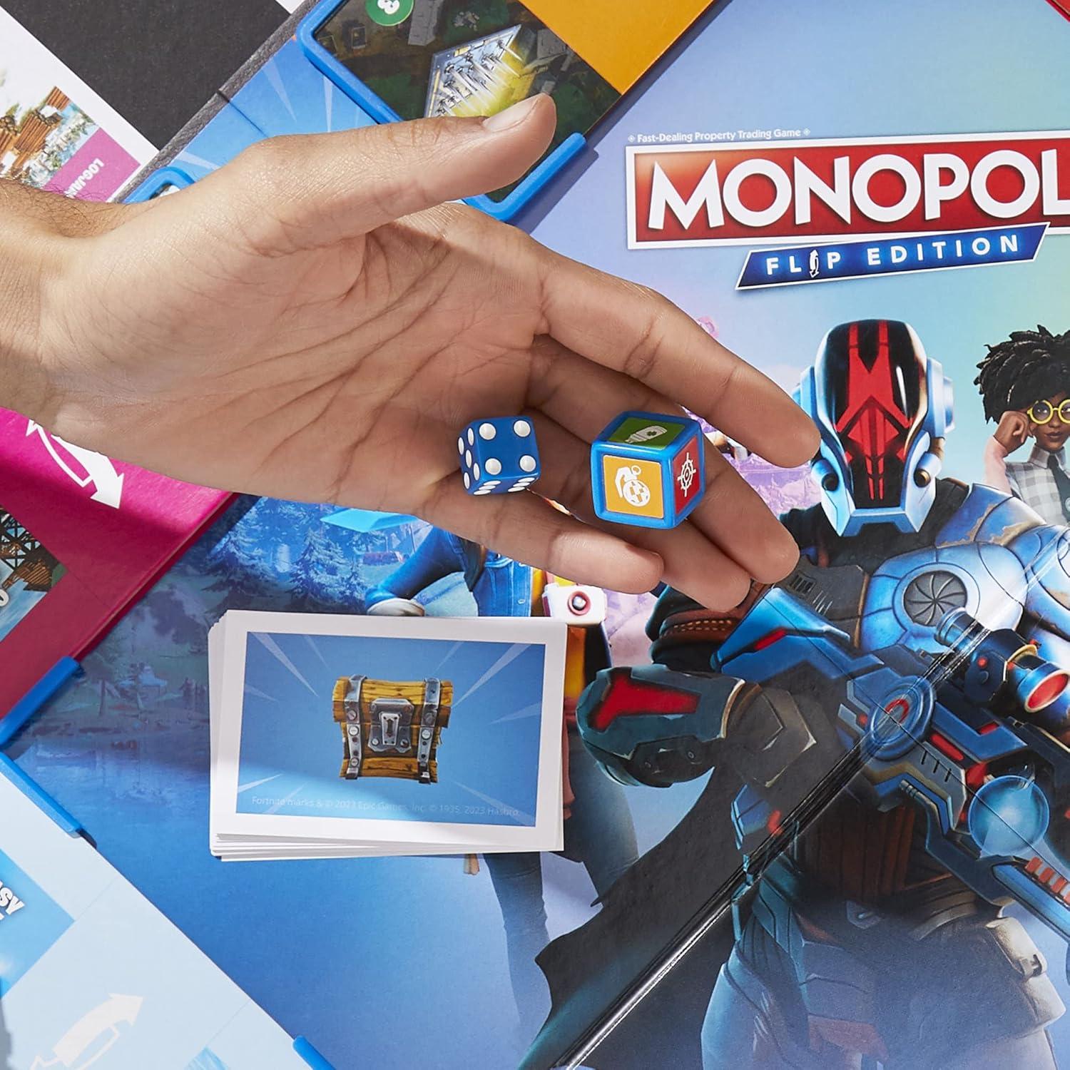 Juego de mesa Monopoly Flip Edition Fortnite Hasbro 2-4 jugadores