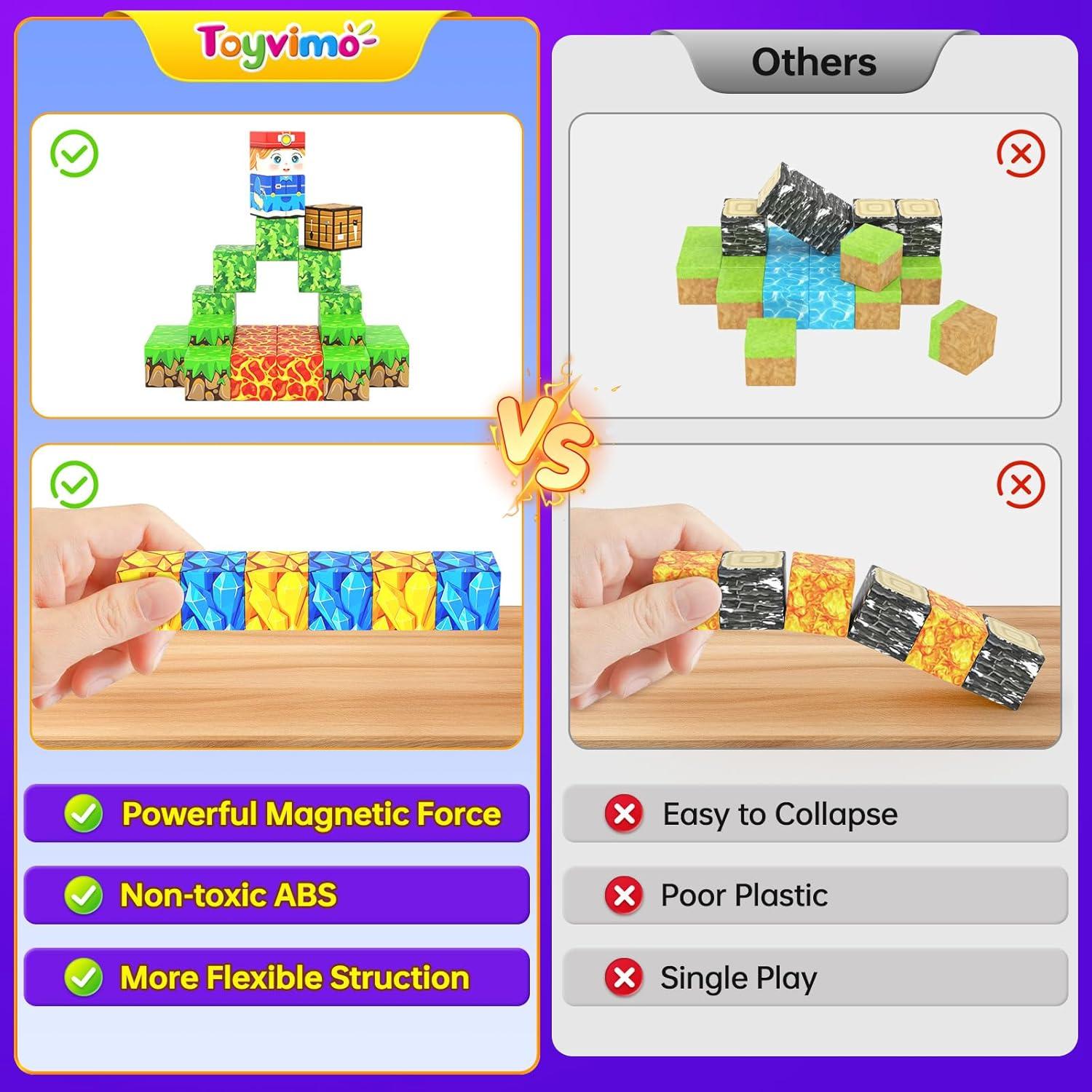 Bloques Magnéticos 100 Piezas Toyvimo Juguetes STEM 3-10 Años