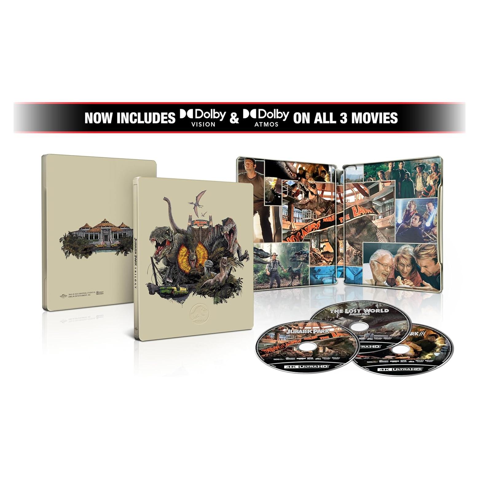 Trilogía Jurassic Park Edición Limitada Steelbook 4K Ultra HD