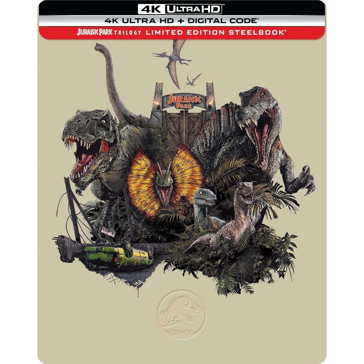 Trilogía Jurassic Park Edición Limitada Steelbook 4K Ultra HD