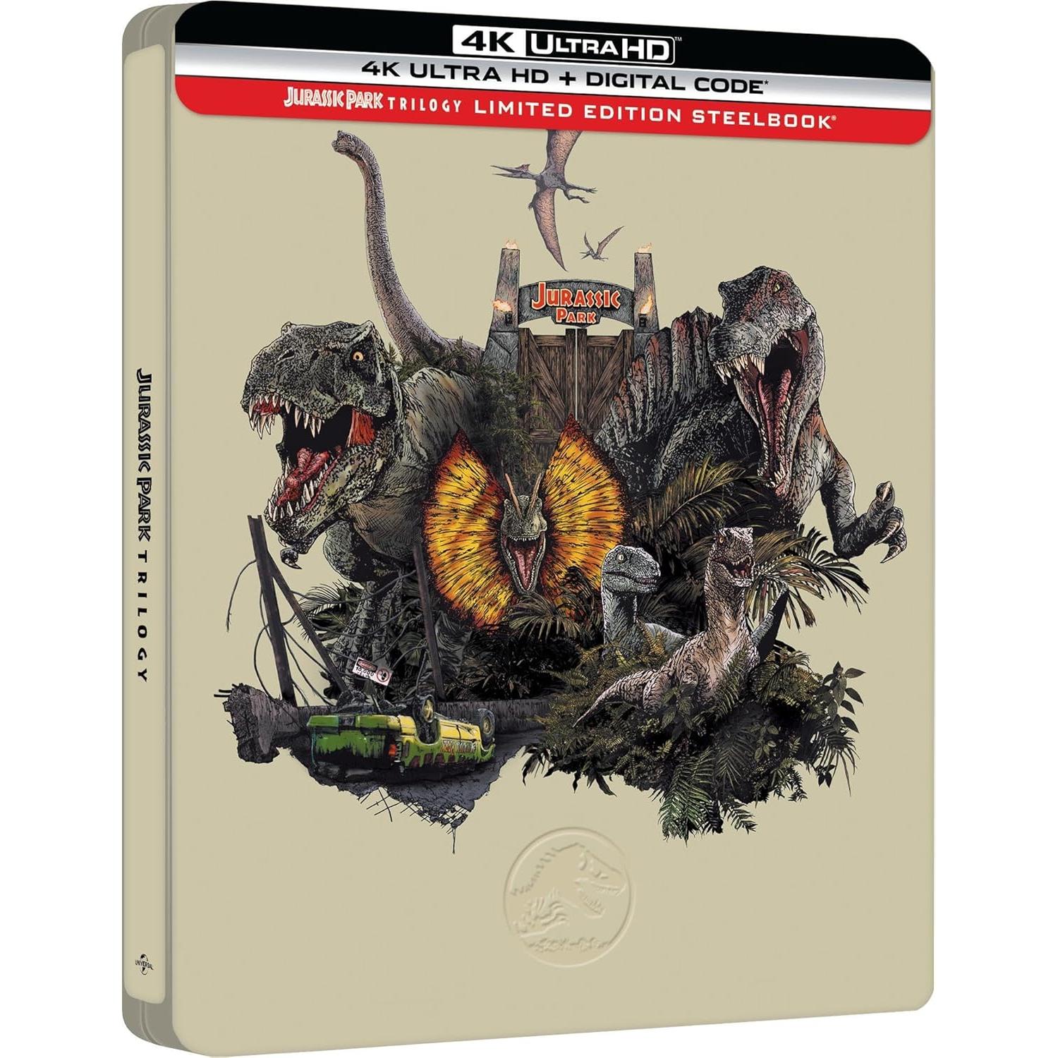 Trilogía Jurassic Park Edición Limitada Steelbook 4K Ultra HD