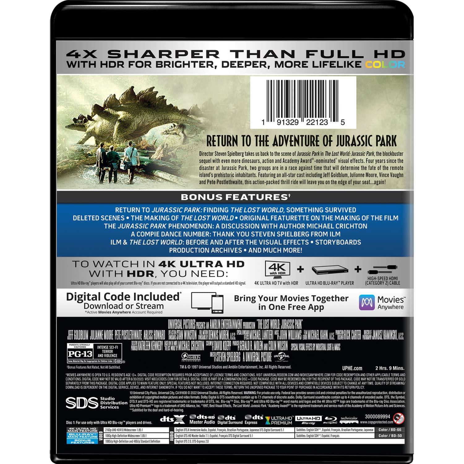 El Mundo Perdido: Parque Jurásico - 4K UHD + Blu-ray + Digital