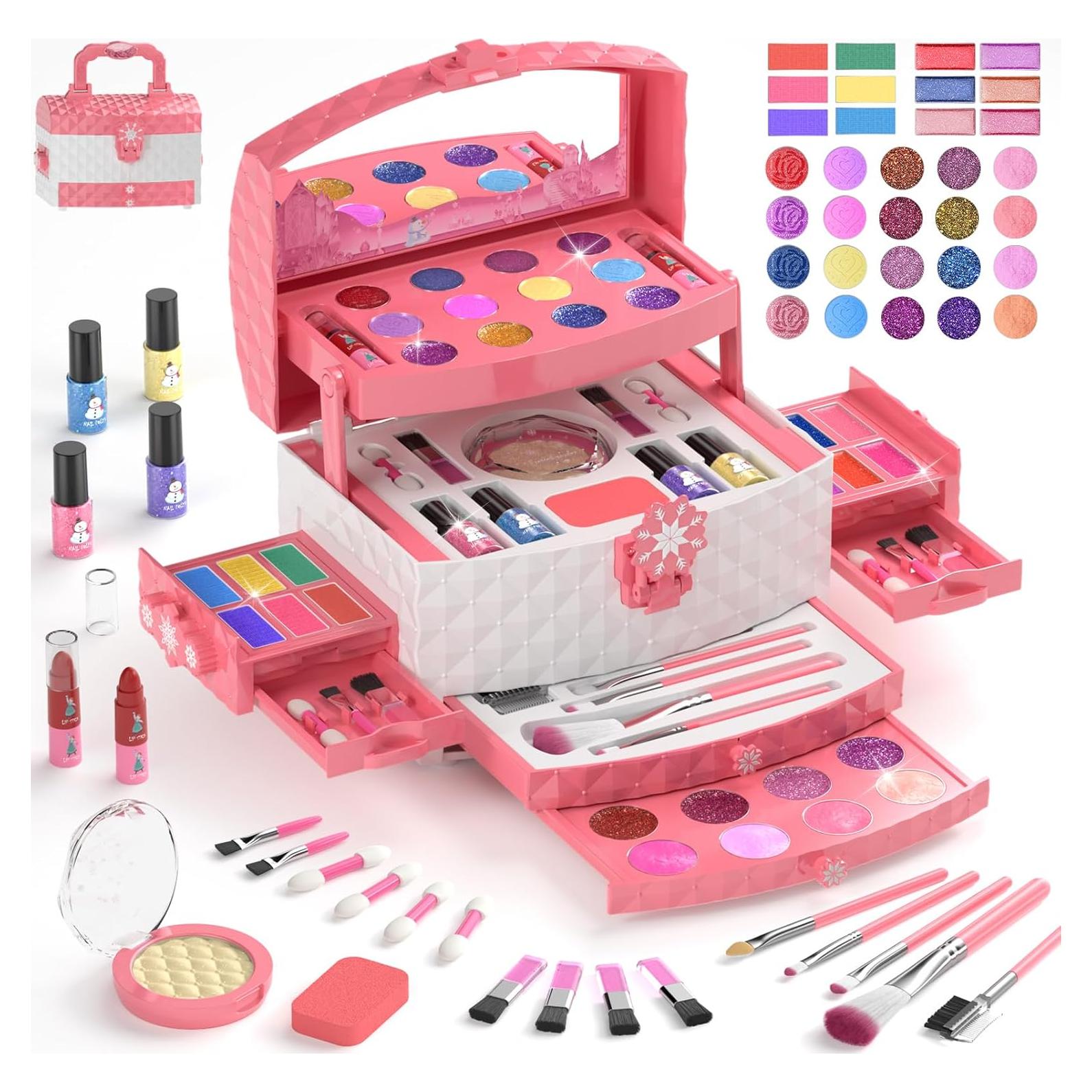 Juego de Maquillaje para Niñas GirlsHome 56 Pcs Rosa Frozen